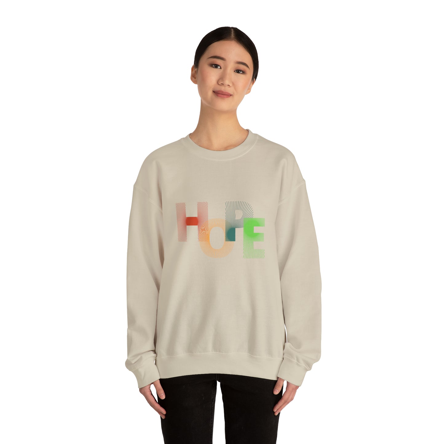 Beautiful and Colourful HOPE Heavy Blend™ Crewneck Sweatshirt for men and women