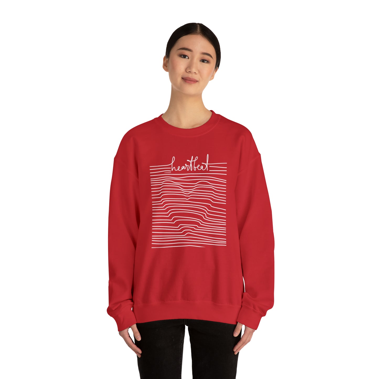 Very beautiful and creative heartbeat men and women very comfortable Heavy Blend™ Crewneck Sweatshirt