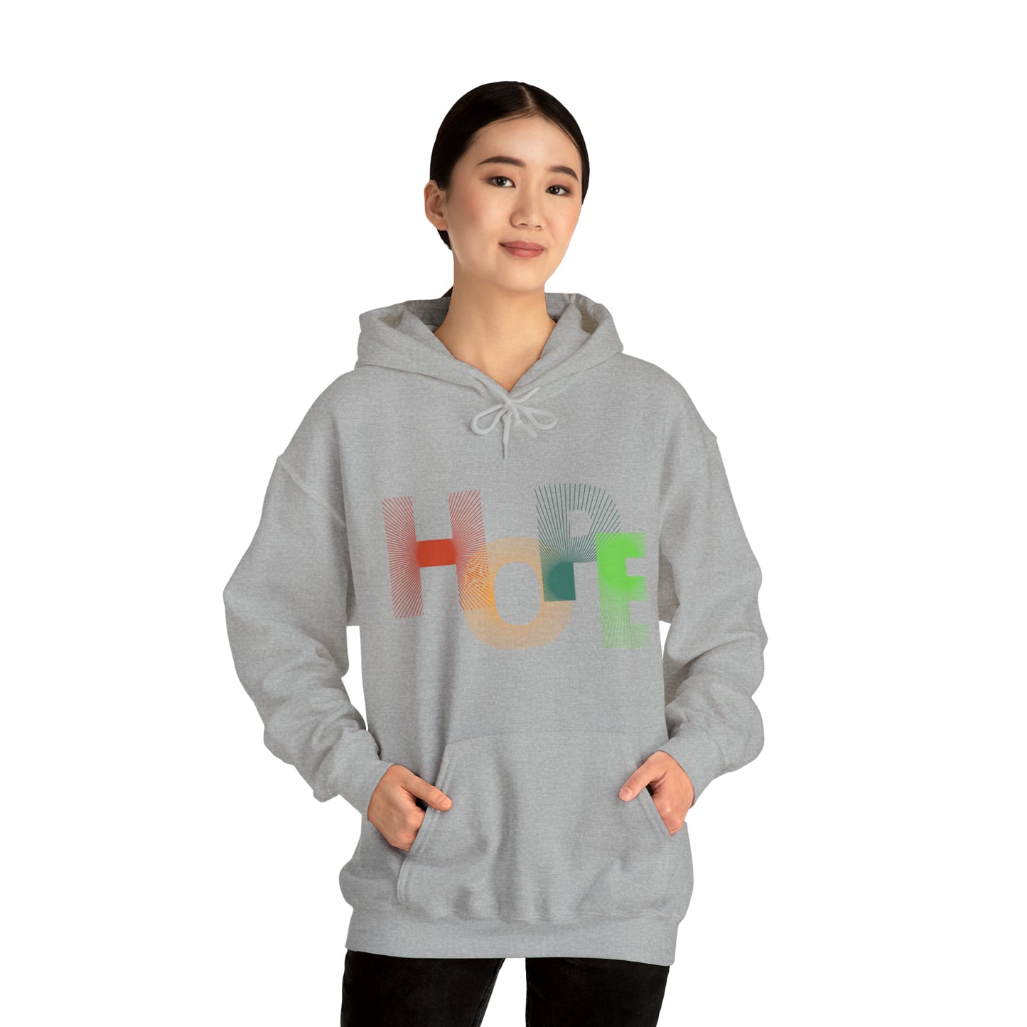 Beautiful and colourful HOPE Heavy Blend™ Hooded Sweatshirt for men and women