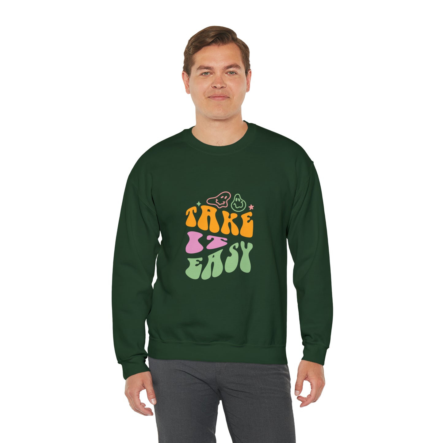 Take it easy colourful men and women Heavy Blend™ Crewneck Sweatshirt