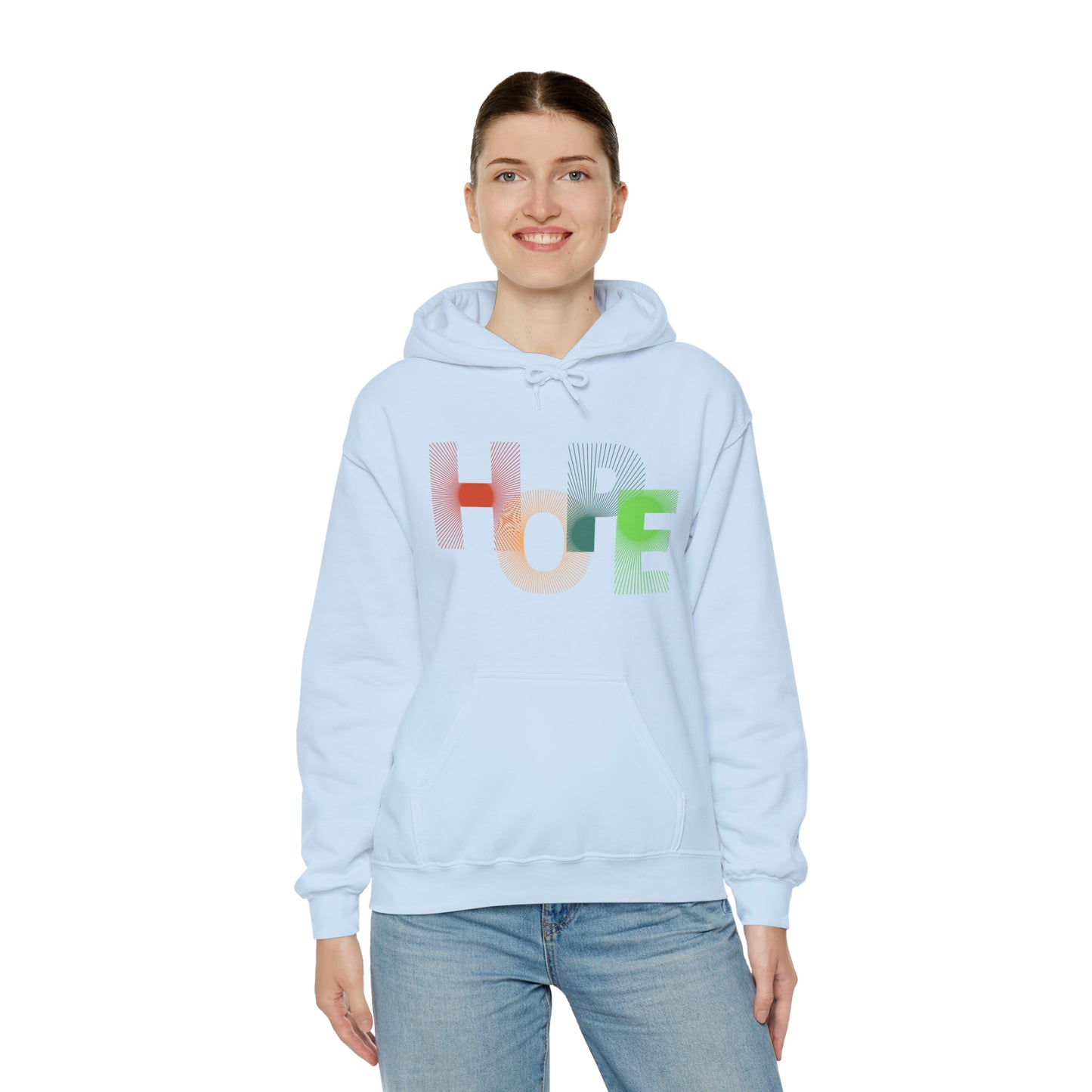 Beautiful and colourful HOPE Heavy Blend™ Hooded Sweatshirt for men and women