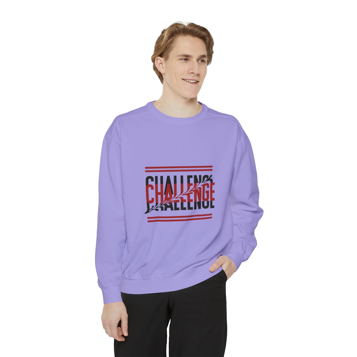 Beautiful Creative Challenge print men and women and  Garment-Dyed Sweatshirt