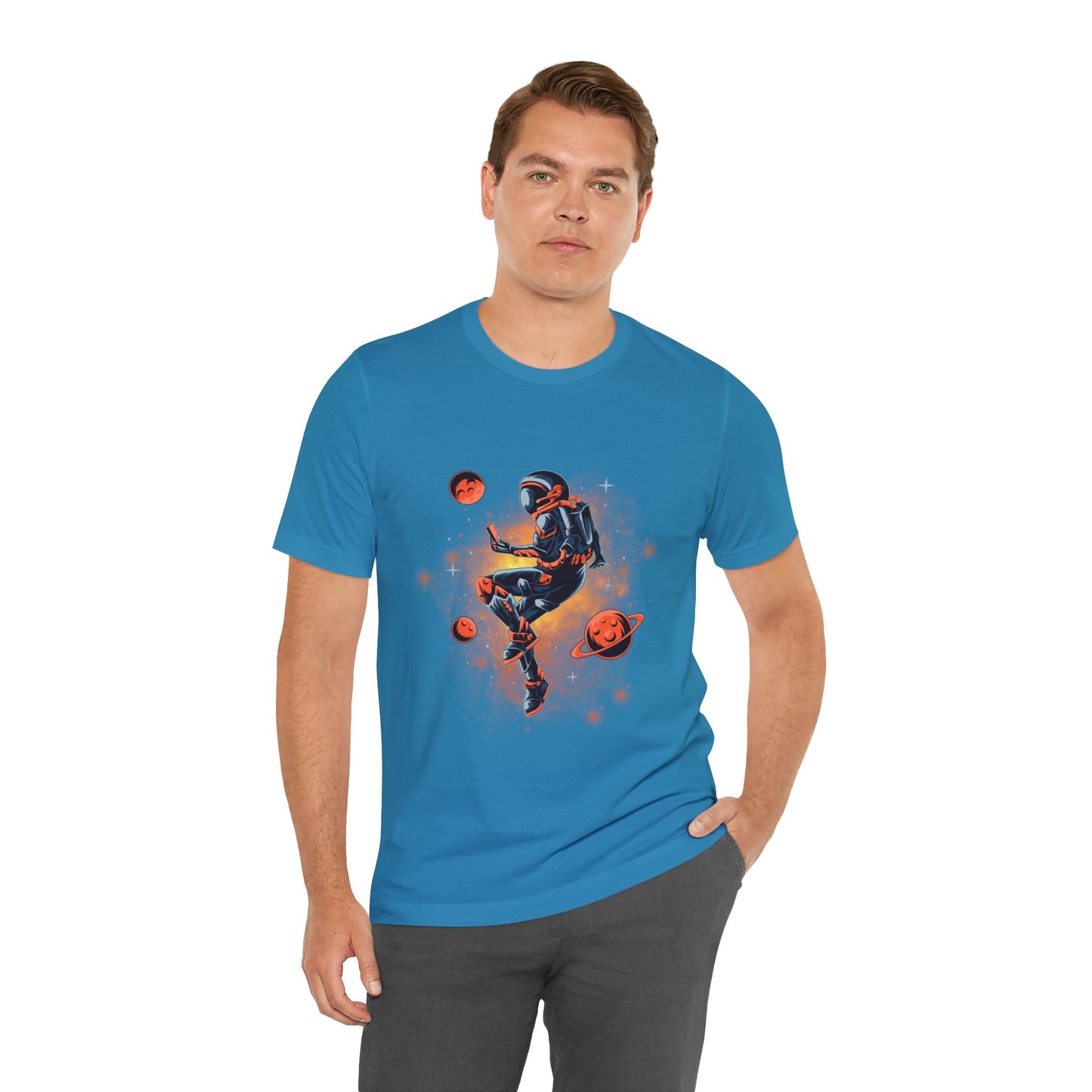 Beautiful Astronaut Jersey Short Sleeve T-Shirt for men and women