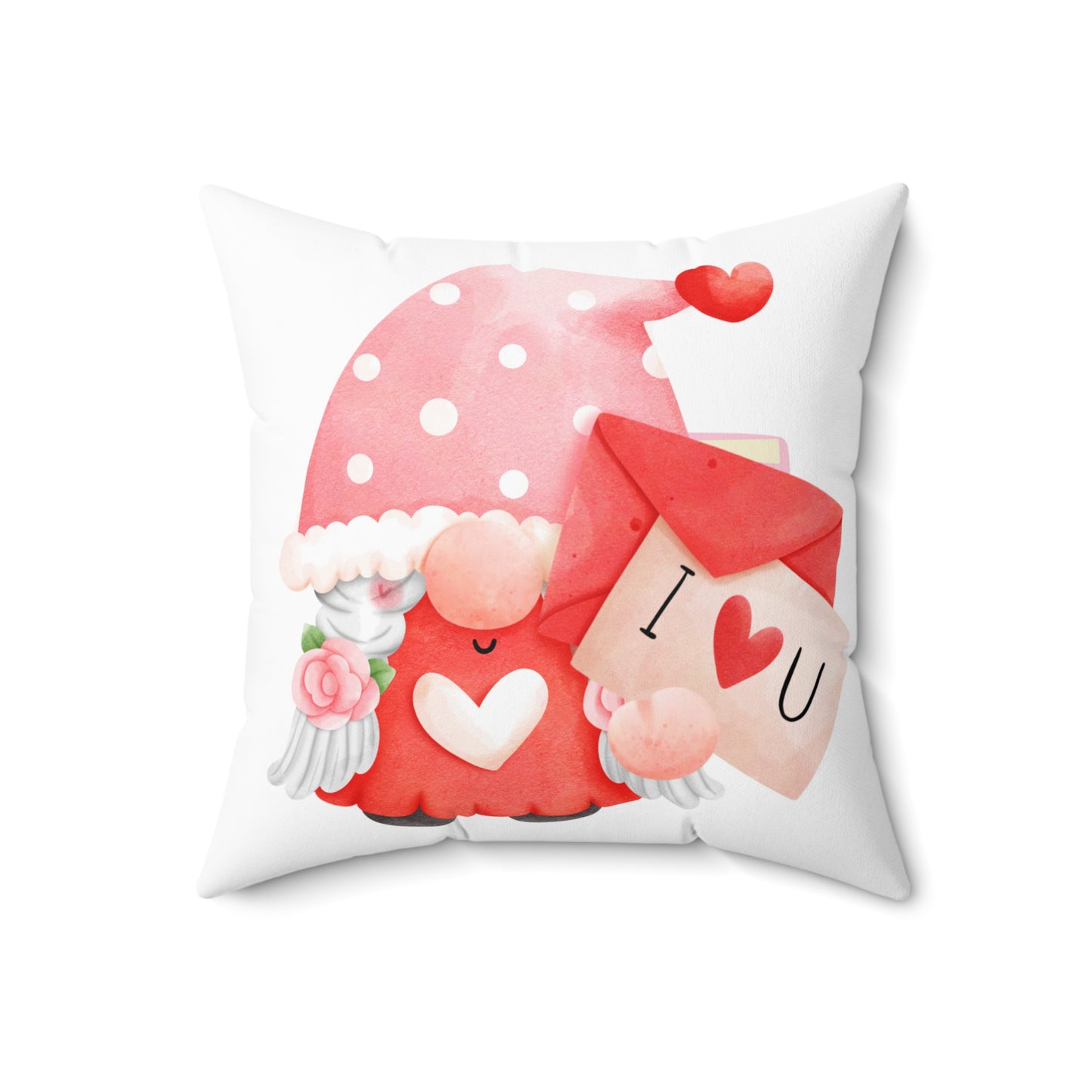 I Love You cute gnome love valentine's day gift Square Pillow