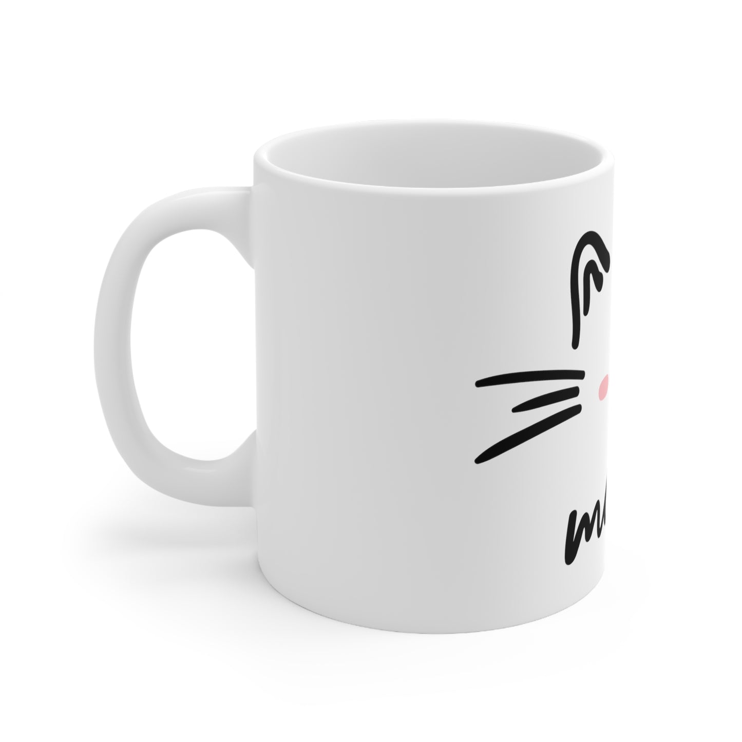 cute meow coffee mug, cute kitty coffee mug