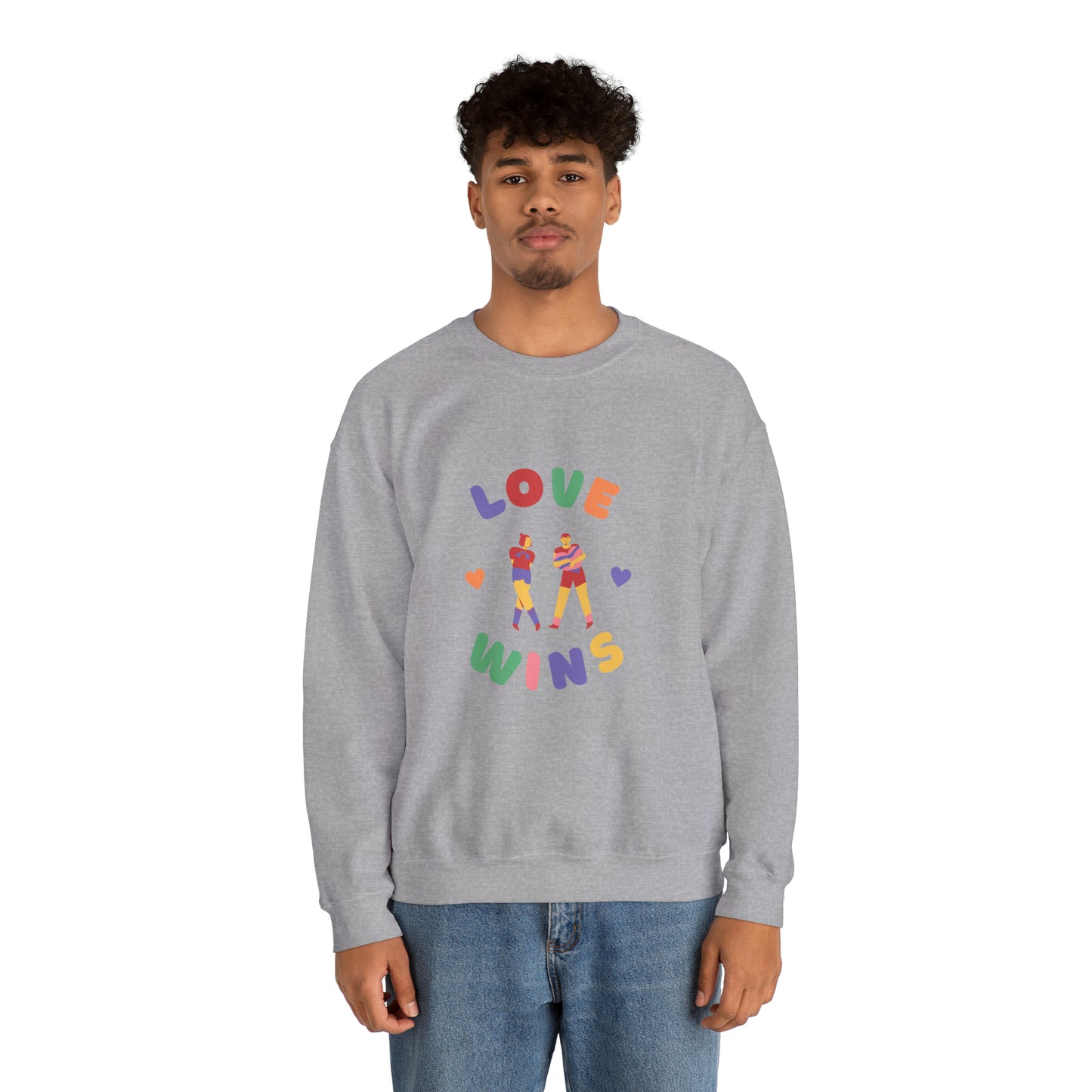 Beautiful LOVE WINS couple Heavy Blend™ Crewneck Sweatshirt for men and women