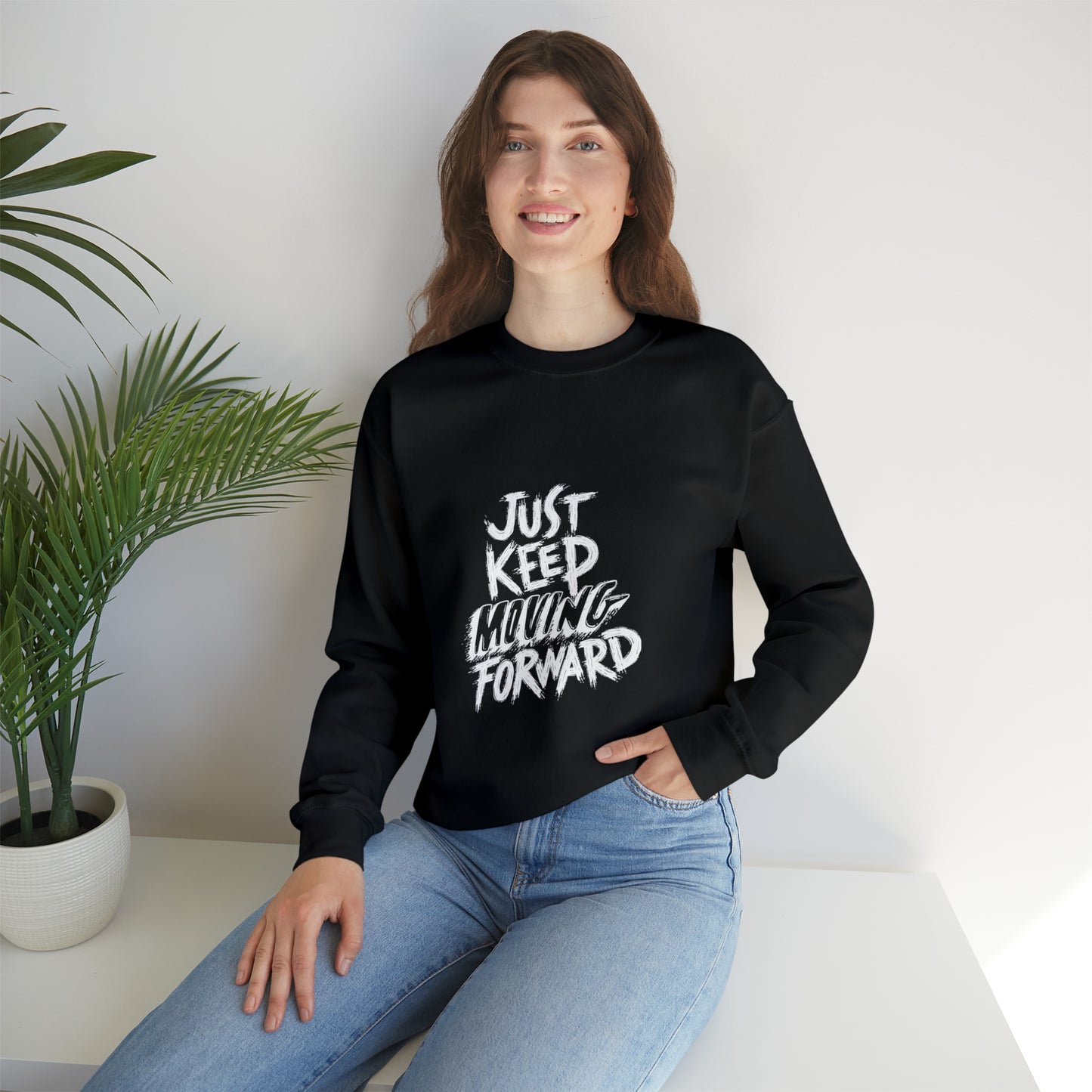 JUST KEEP MOVING FORWARD beautiful  Heavy Blend™ Crewneck Sweatshirt for Men and Women