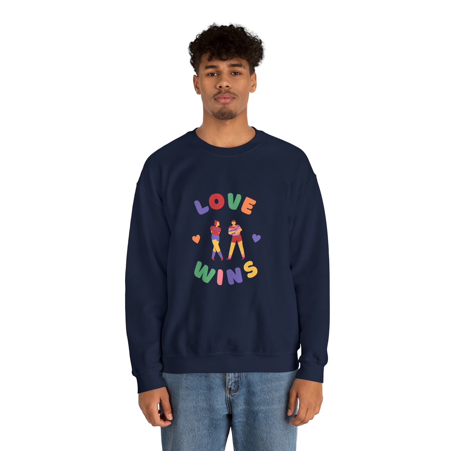 Beautiful LOVE WINS couple Heavy Blend™ Crewneck Sweatshirt for men and women