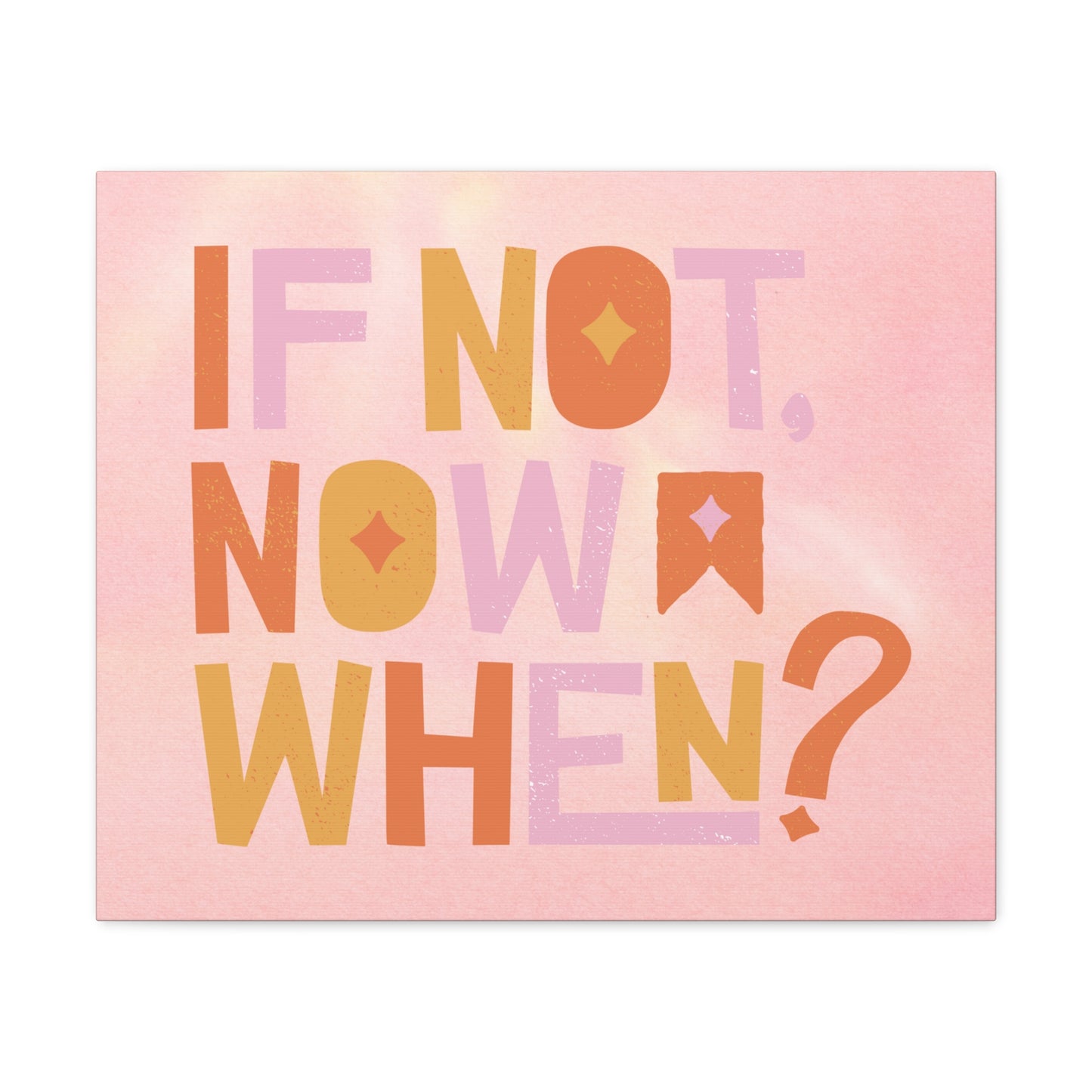 Motivational if not now when? Canvas Gallery Wraps