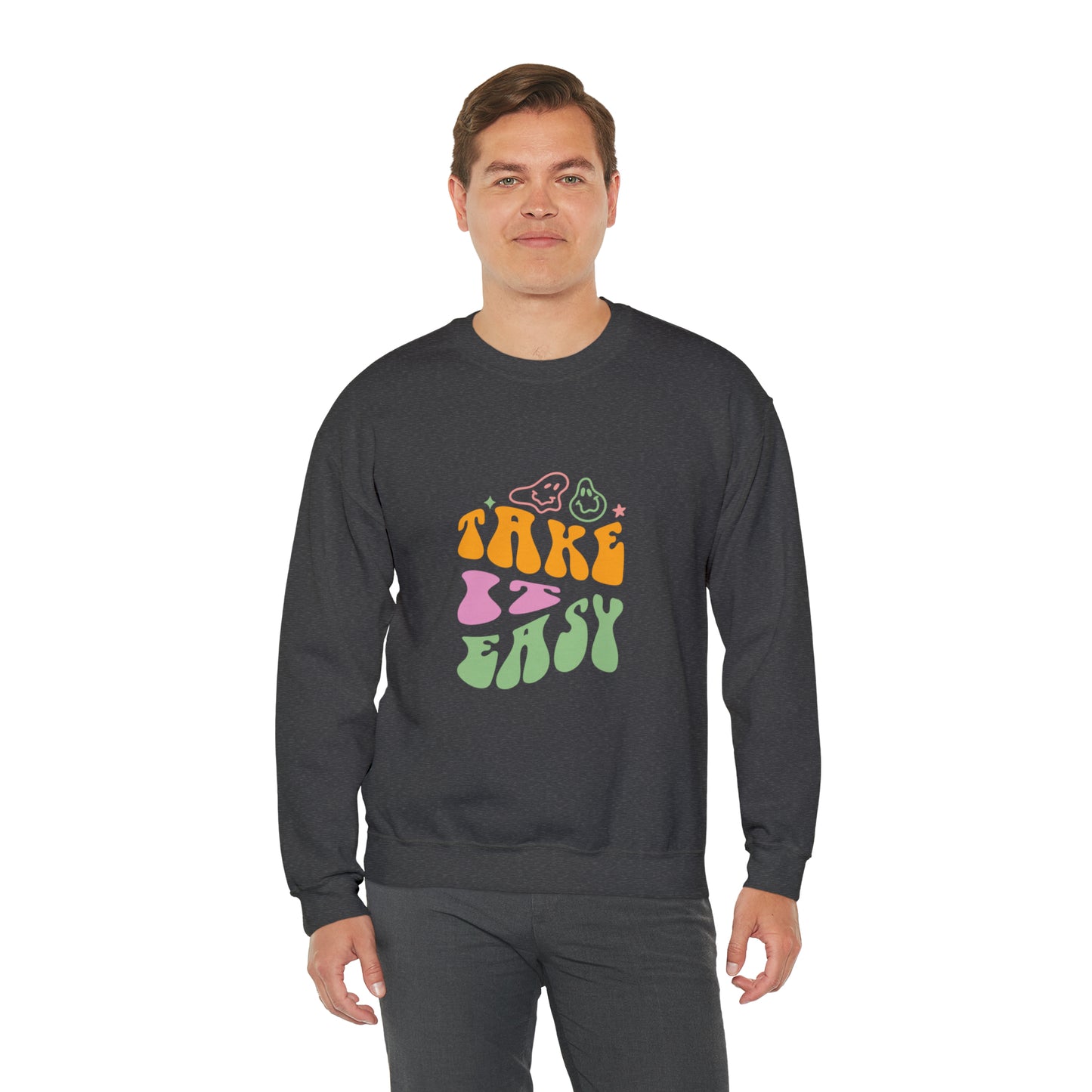 Take it easy colourful men and women Heavy Blend™ Crewneck Sweatshirt