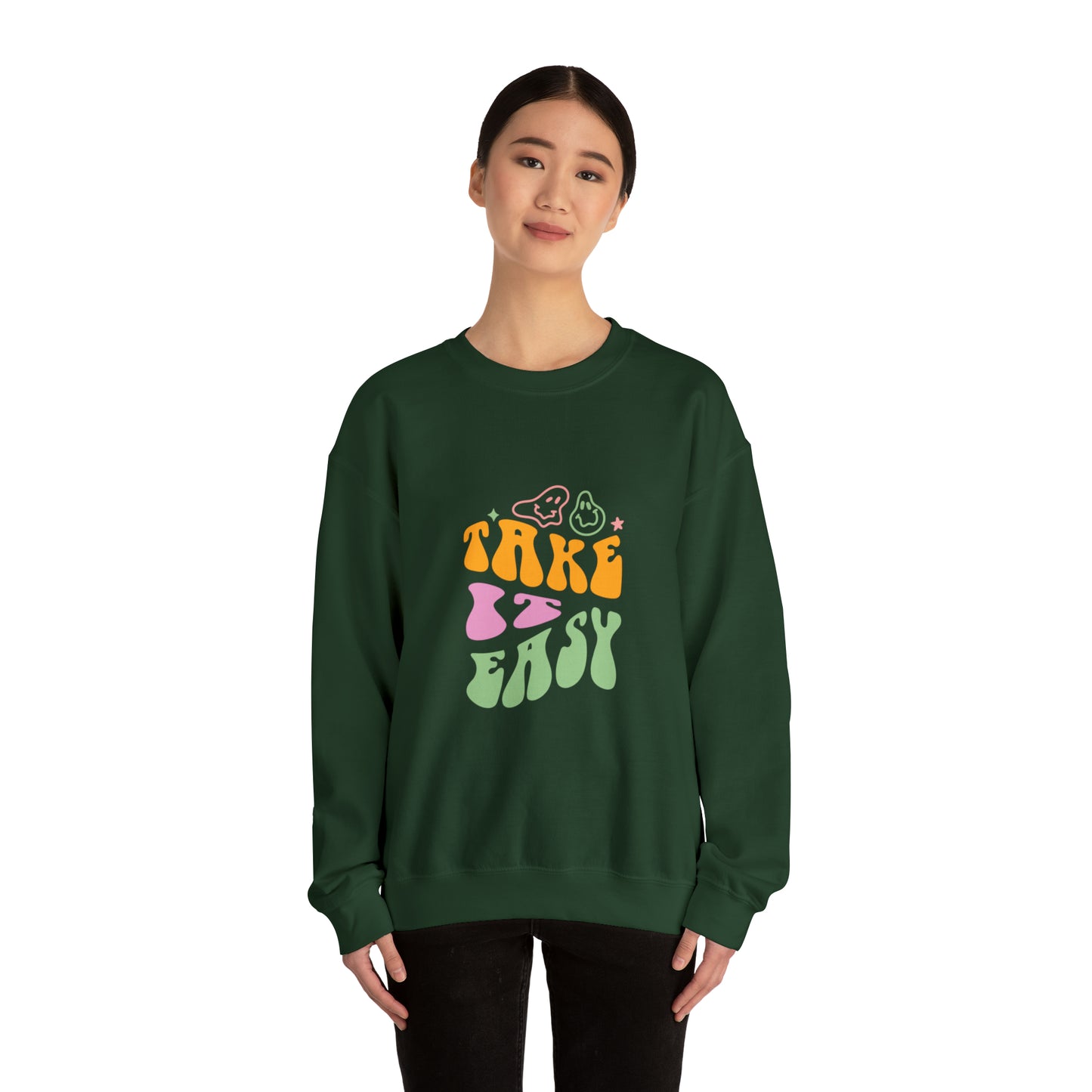 Take it easy colourful men and women Heavy Blend™ Crewneck Sweatshirt