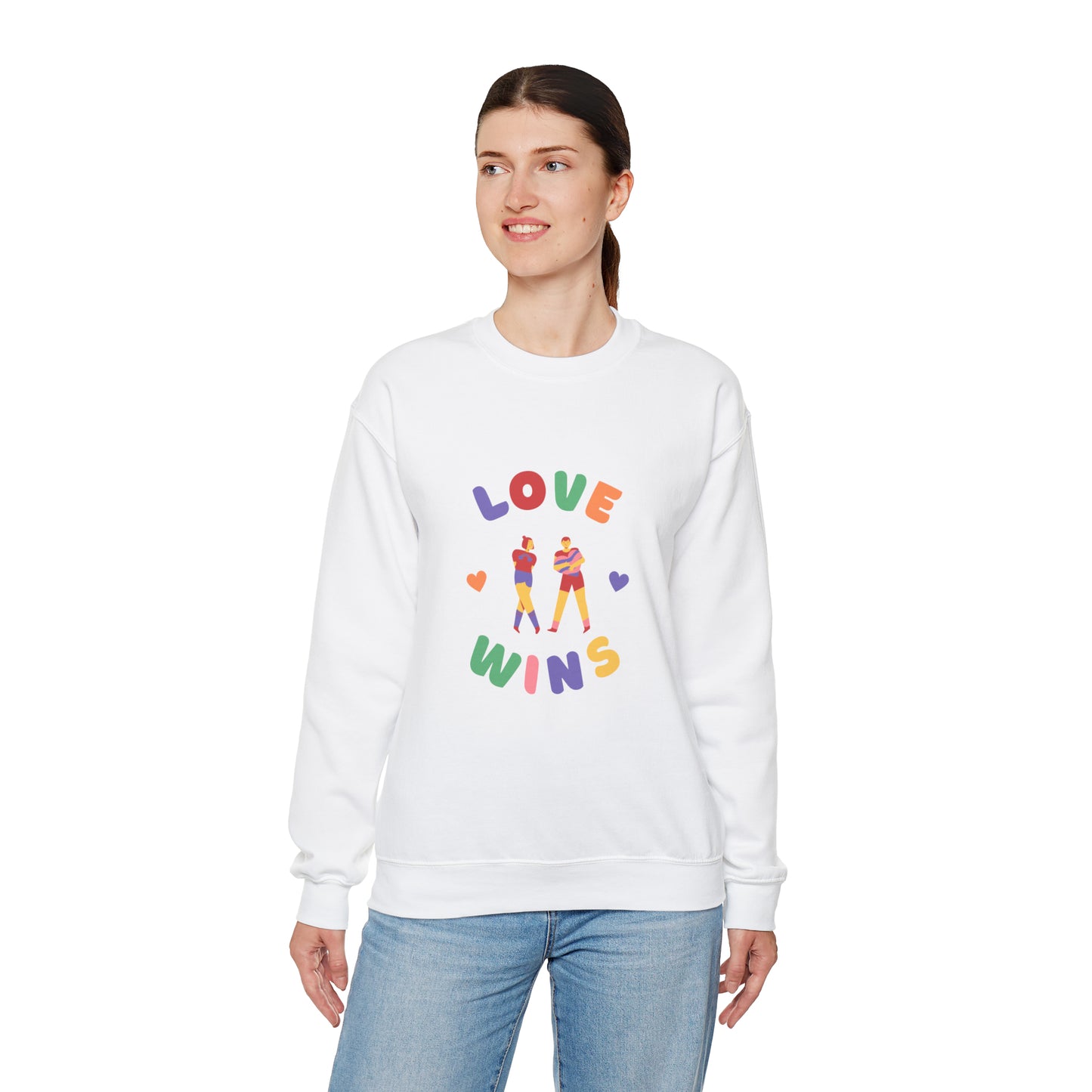 Beautiful LOVE WINS couple Heavy Blend™ Crewneck Sweatshirt for men and women