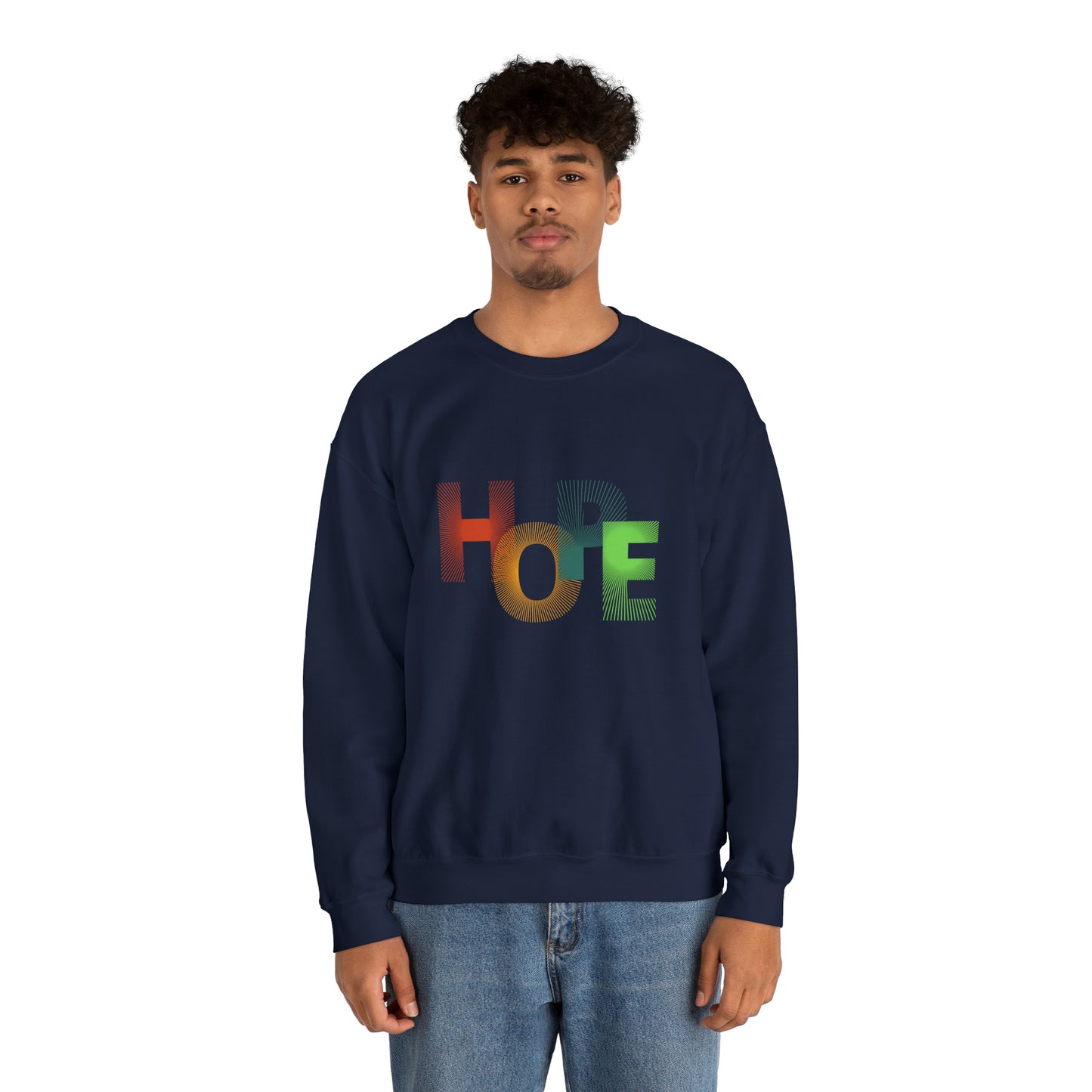 Beautiful and Colourful HOPE Heavy Blend™ Crewneck Sweatshirt for men and women