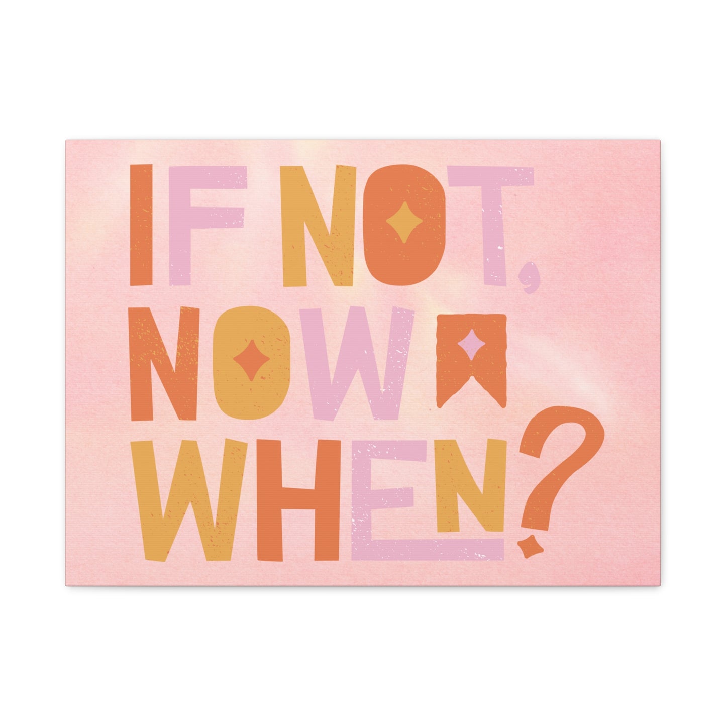 Motivational if not now when? Canvas Gallery Wraps