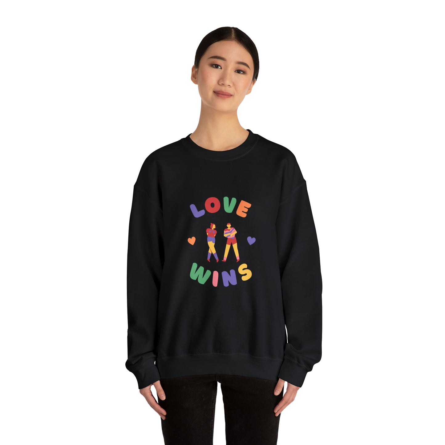 Beautiful LOVE WINS couple Heavy Blend™ Crewneck Sweatshirt for men and women