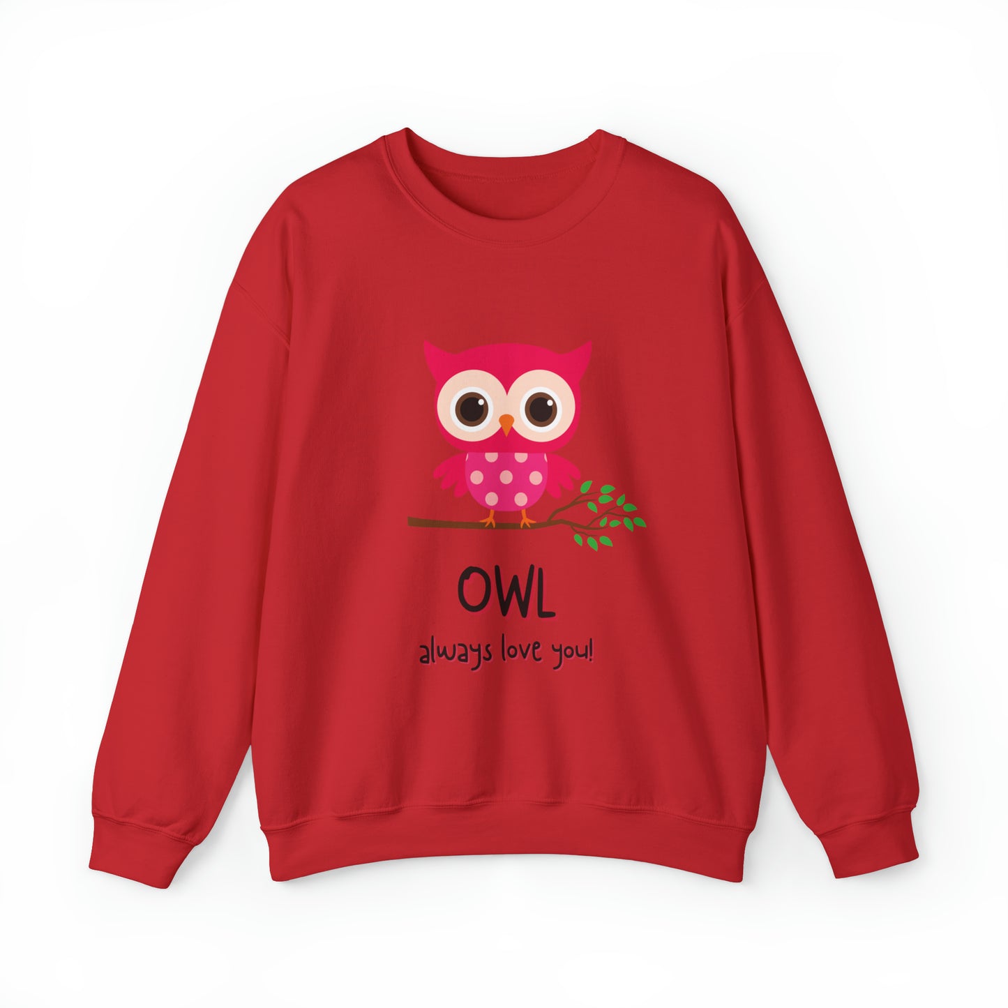 Cute owl always love you Heavy Blend™ Crewneck Sweatshirt for men and women