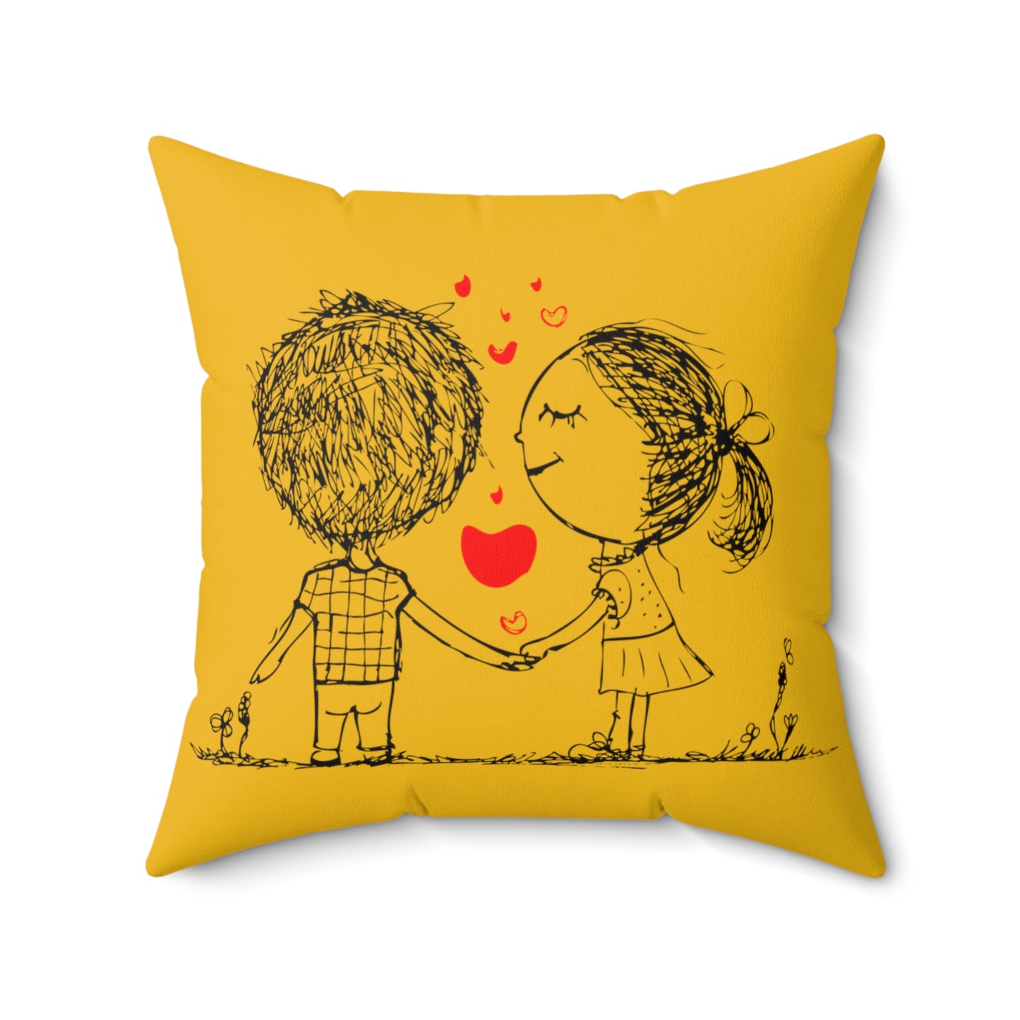 Beautiful and cute love couple Square Pillow