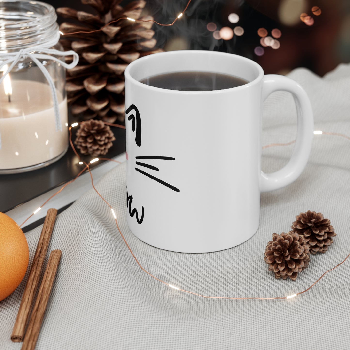 cute meow coffee mug, cute kitty coffee mug