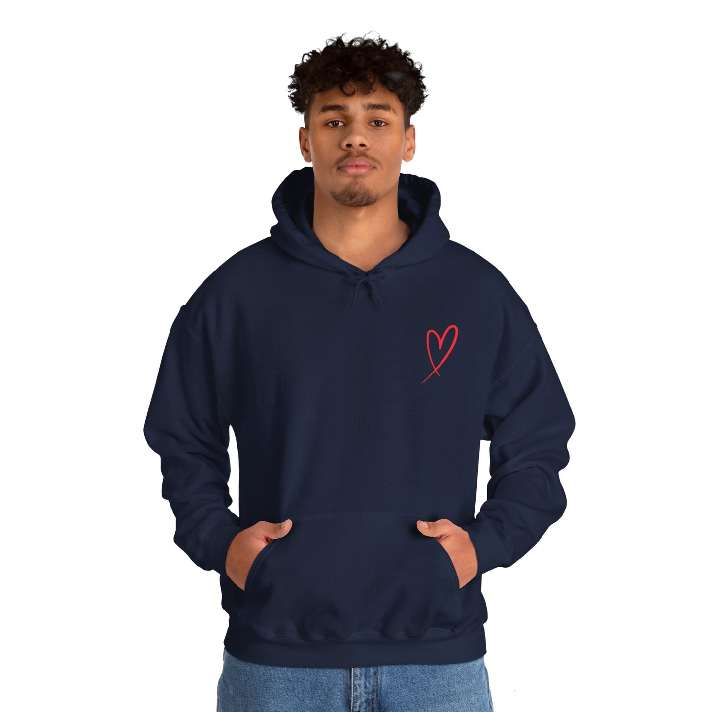 Red heart valentine's special Heavy Hooded Sweatshirt for men and women