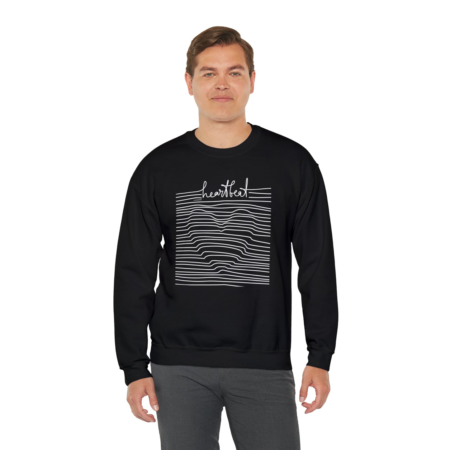 Very beautiful and creative heartbeat men and women very comfortable Heavy Blend™ Crewneck Sweatshirt