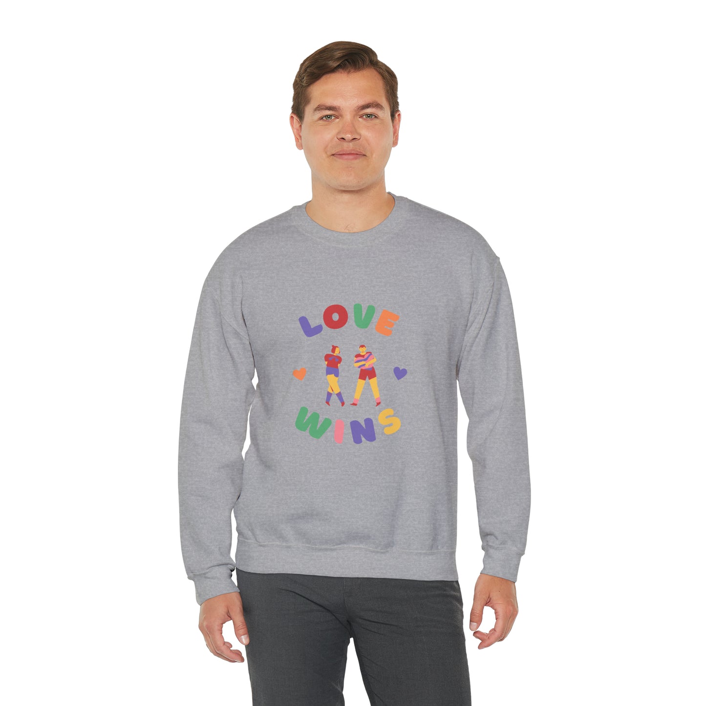 Beautiful LOVE WINS couple Heavy Blend™ Crewneck Sweatshirt for men and women