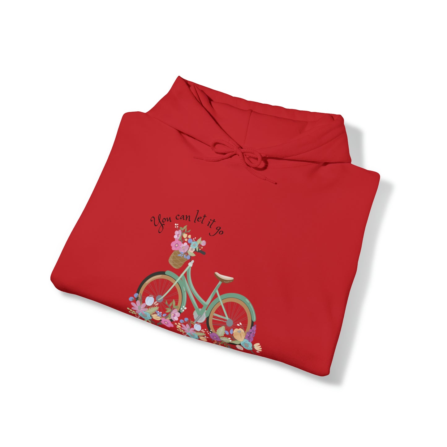 Beautiful and Colourful bicycle with flowers you can let it go  Heavy Blend™ Hooded Sweatshirt for women