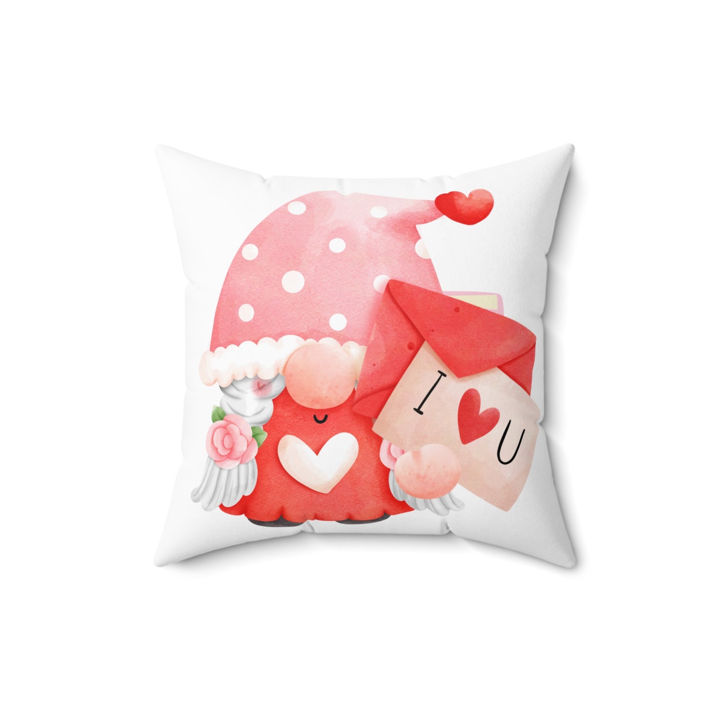 I Love You cute gnome love valentine's day gift Square Pillow