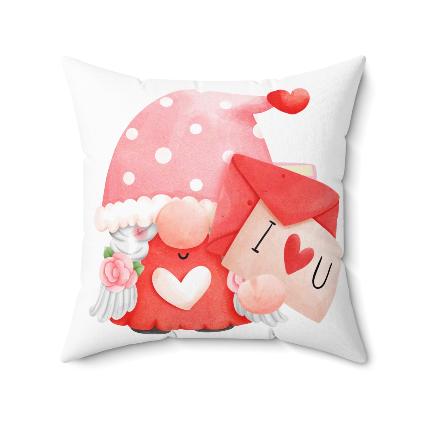 I Love You cute gnome love valentine's day gift Square Pillow