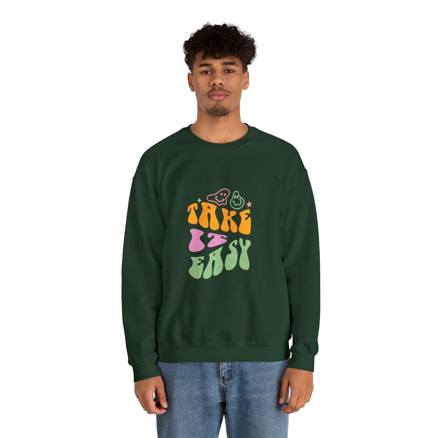 Take it easy colourful men and women Heavy Blend™ Crewneck Sweatshirt