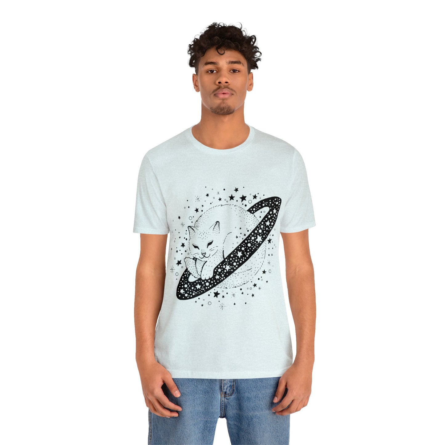 Beautiful space CAT Jersey Short Sleeve T-Shirt for Men and Women