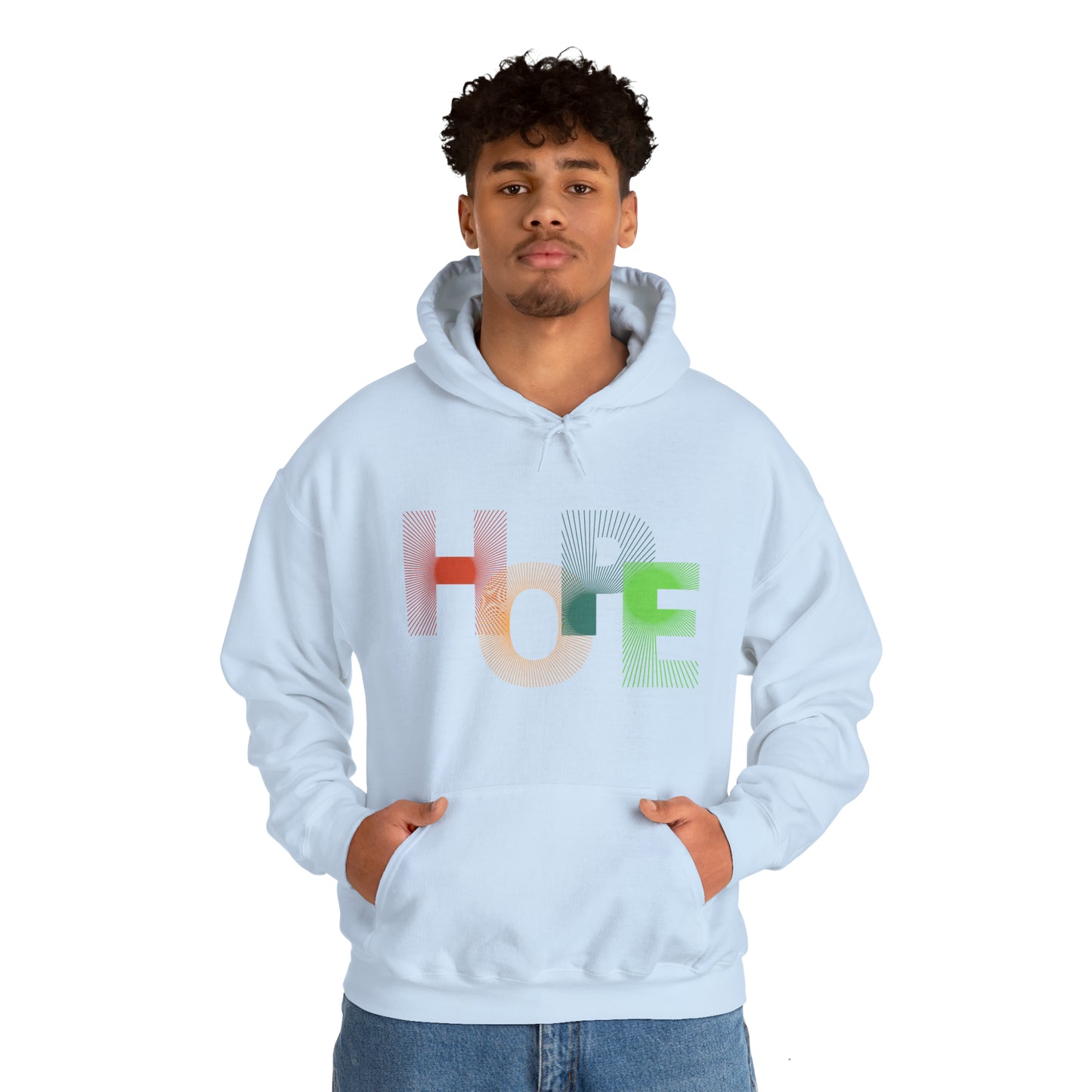 Beautiful and colourful HOPE Heavy Blend™ Hooded Sweatshirt for men and women