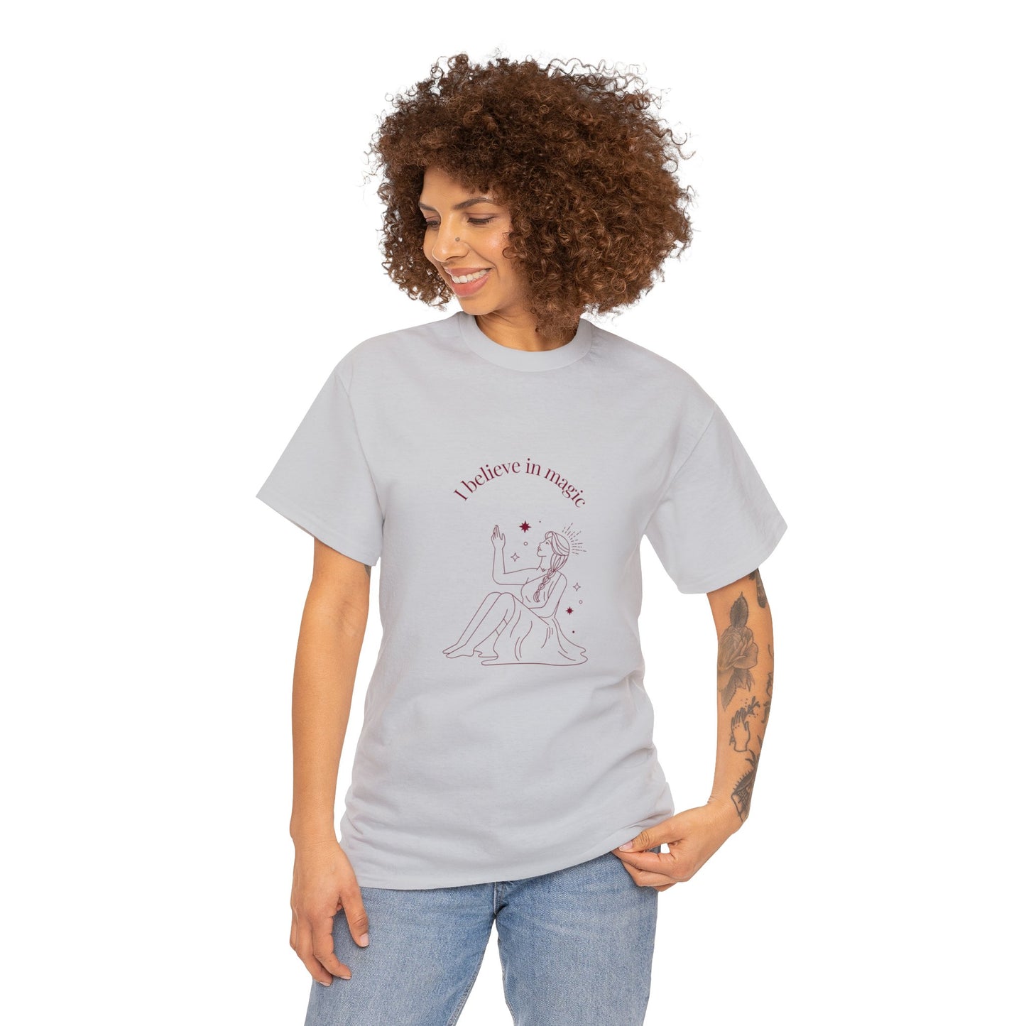 Beautiful and Cute i believe in Magic Heavy Cotton Women T-Shirt