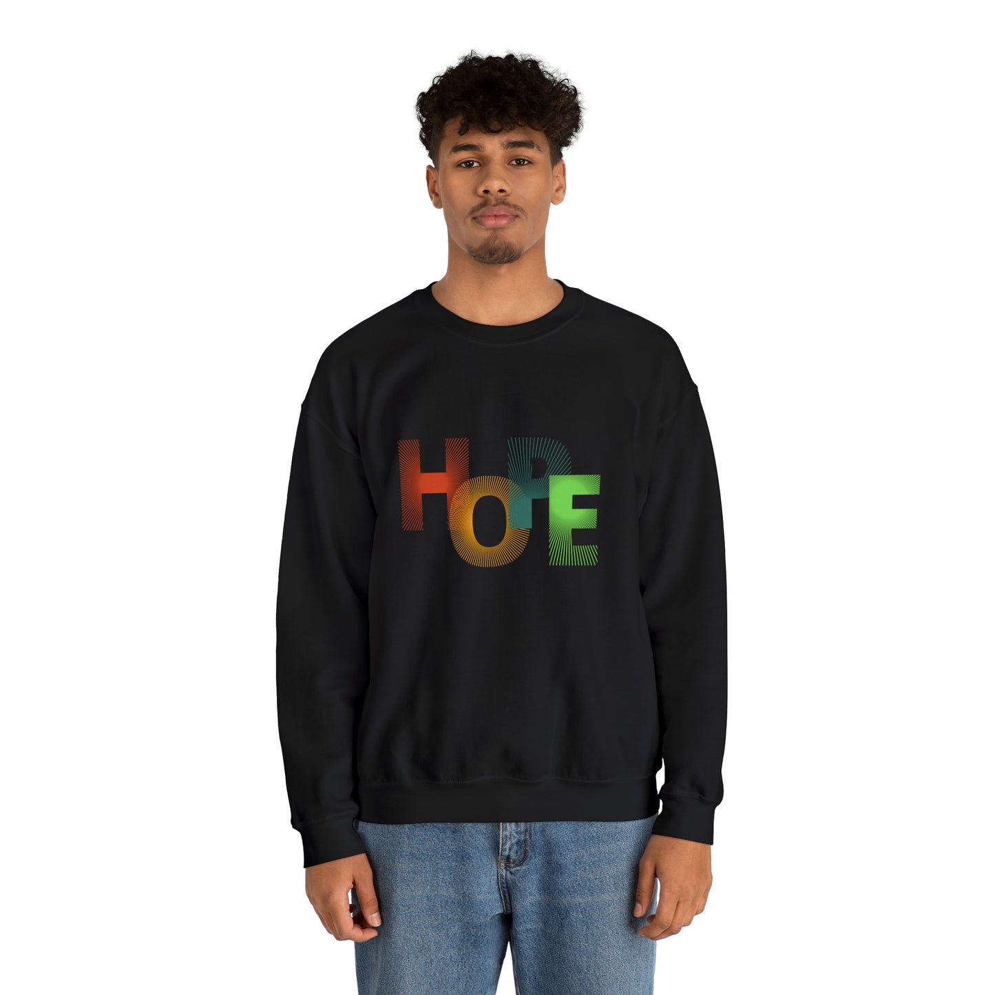 Beautiful and Colourful HOPE Heavy Blend™ Crewneck Sweatshirt for men and women