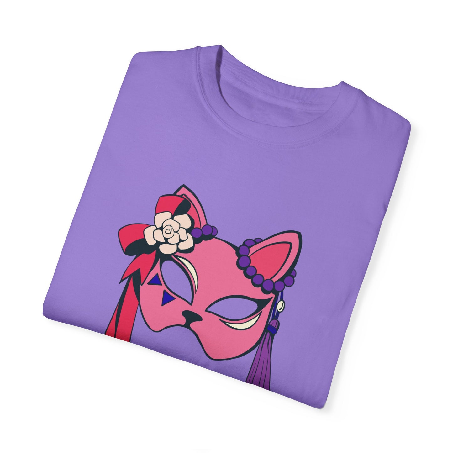 Beautiful cat mask artwork T-shirt for women