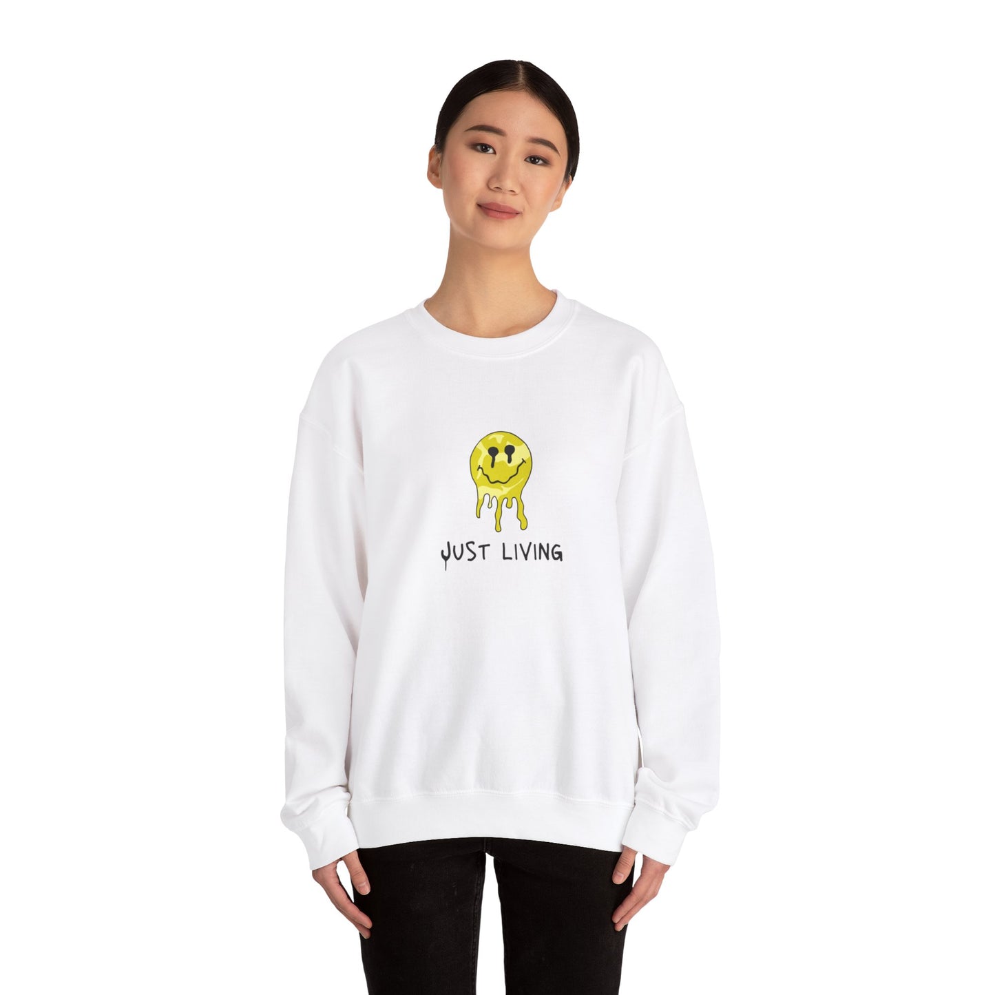 MEN and WOMEN CUTE Just Living Heavy Blend Crewneck Sweatshirt