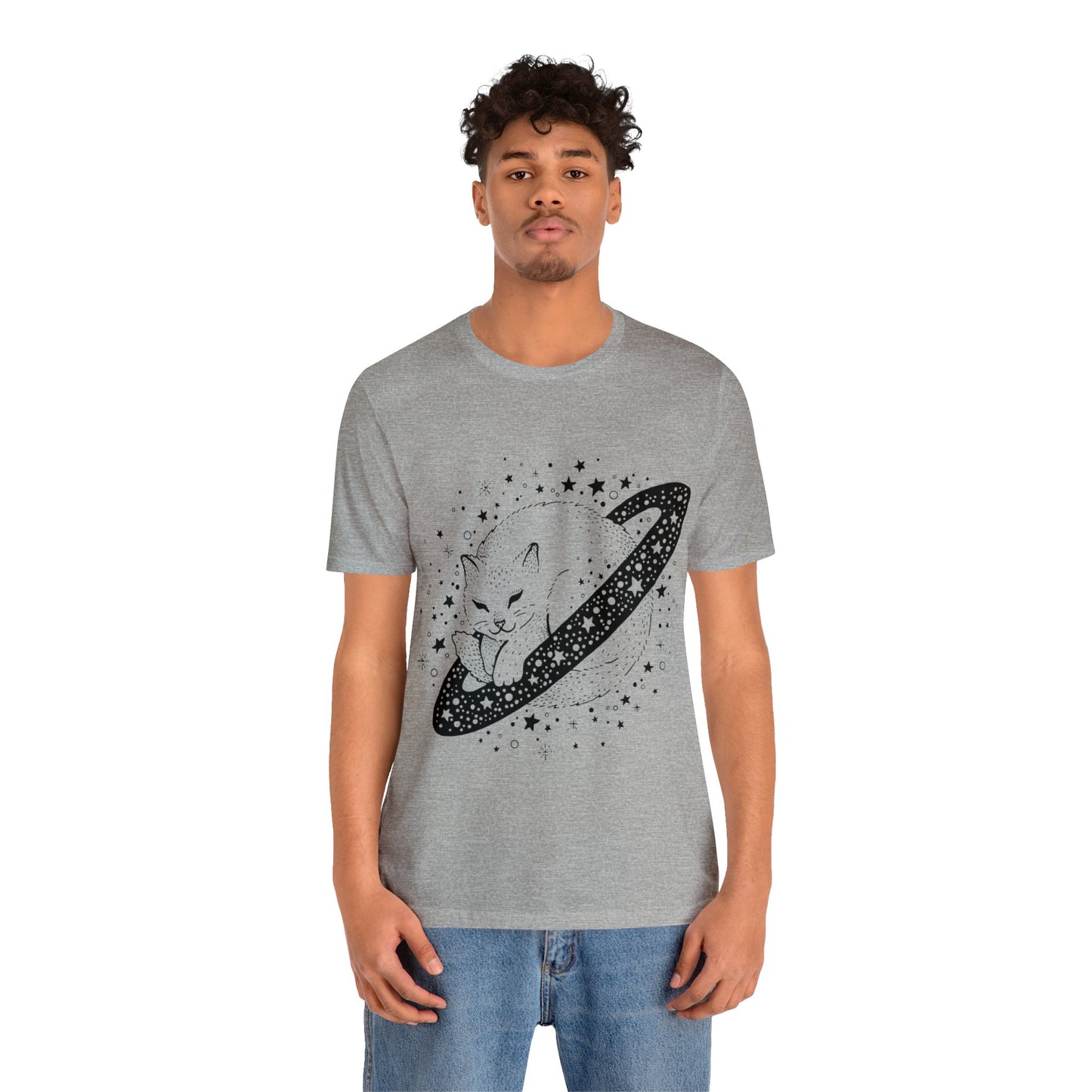 Beautiful space CAT Jersey Short Sleeve T-Shirt for Men and Women