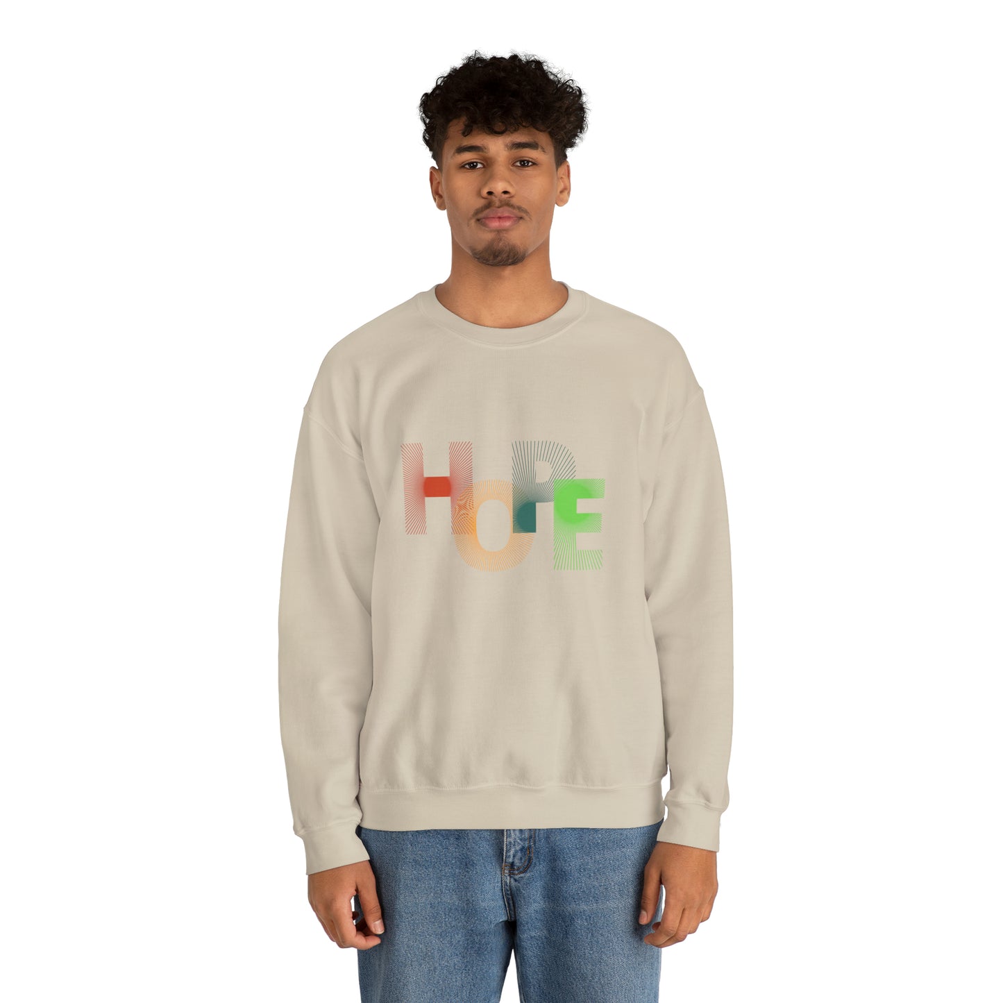 Beautiful and Colourful HOPE Heavy Blend™ Crewneck Sweatshirt for men and women