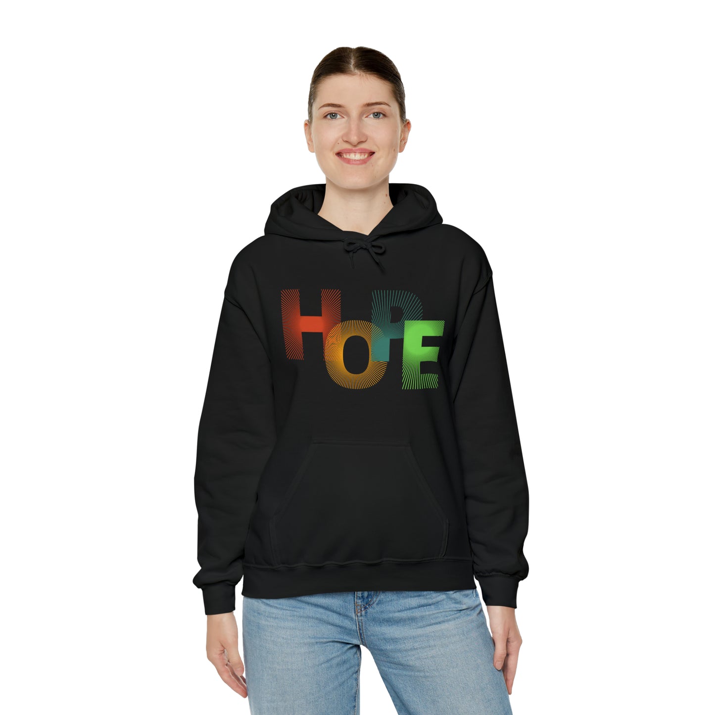 Beautiful and colourful HOPE Heavy Blend™ Hooded Sweatshirt for men and women