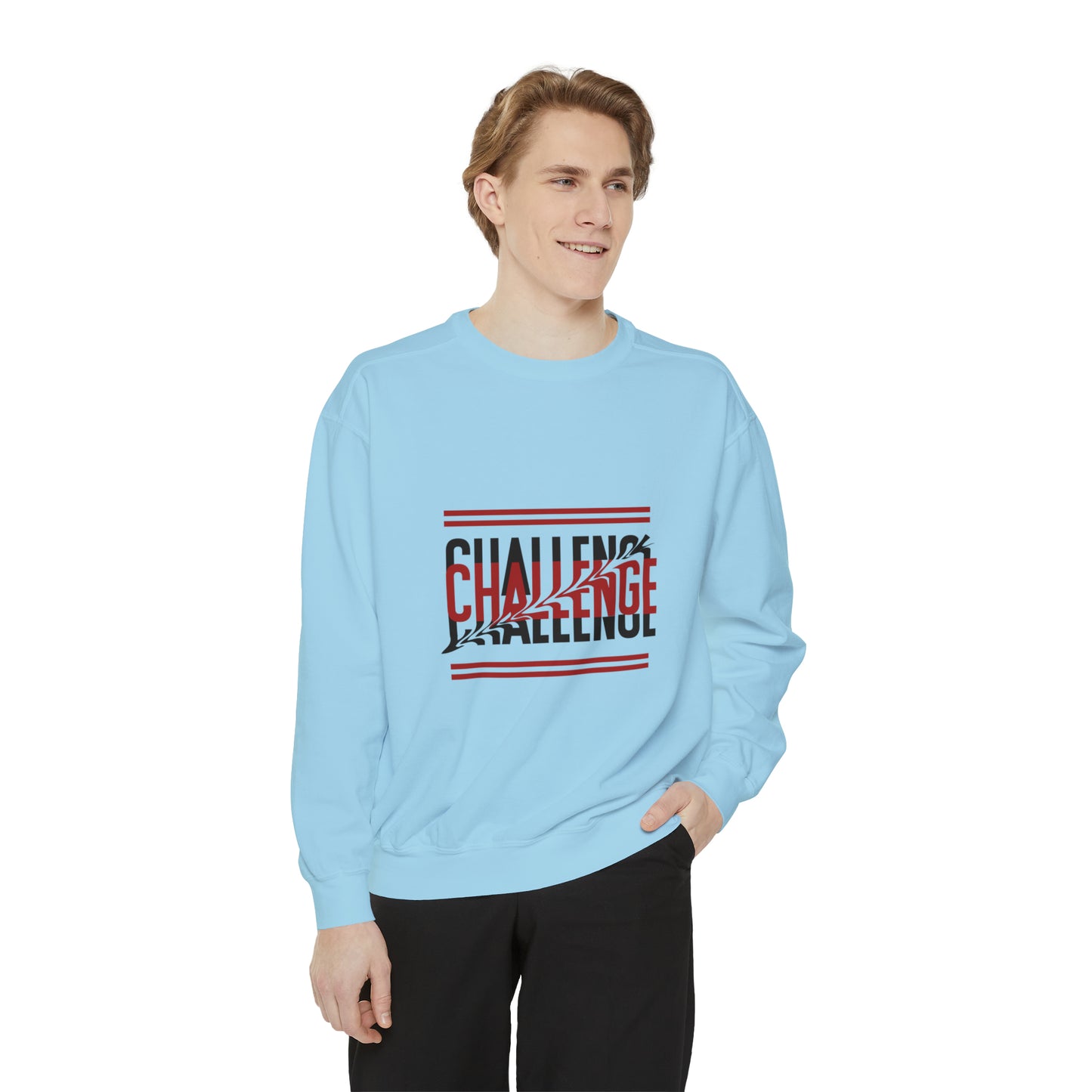 Beautiful Creative Challenge print men and women and  Garment-Dyed Sweatshirt