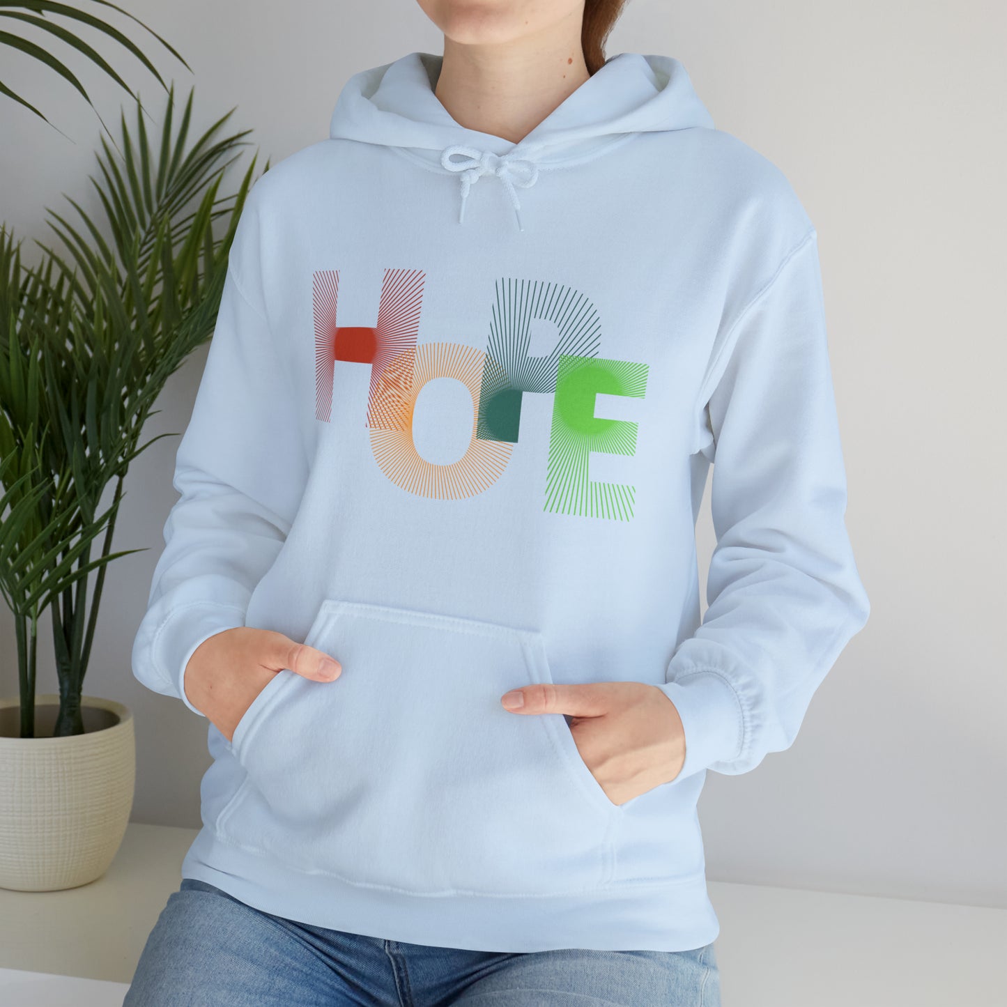 Beautiful and colourful HOPE Heavy Blend™ Hooded Sweatshirt for men and women