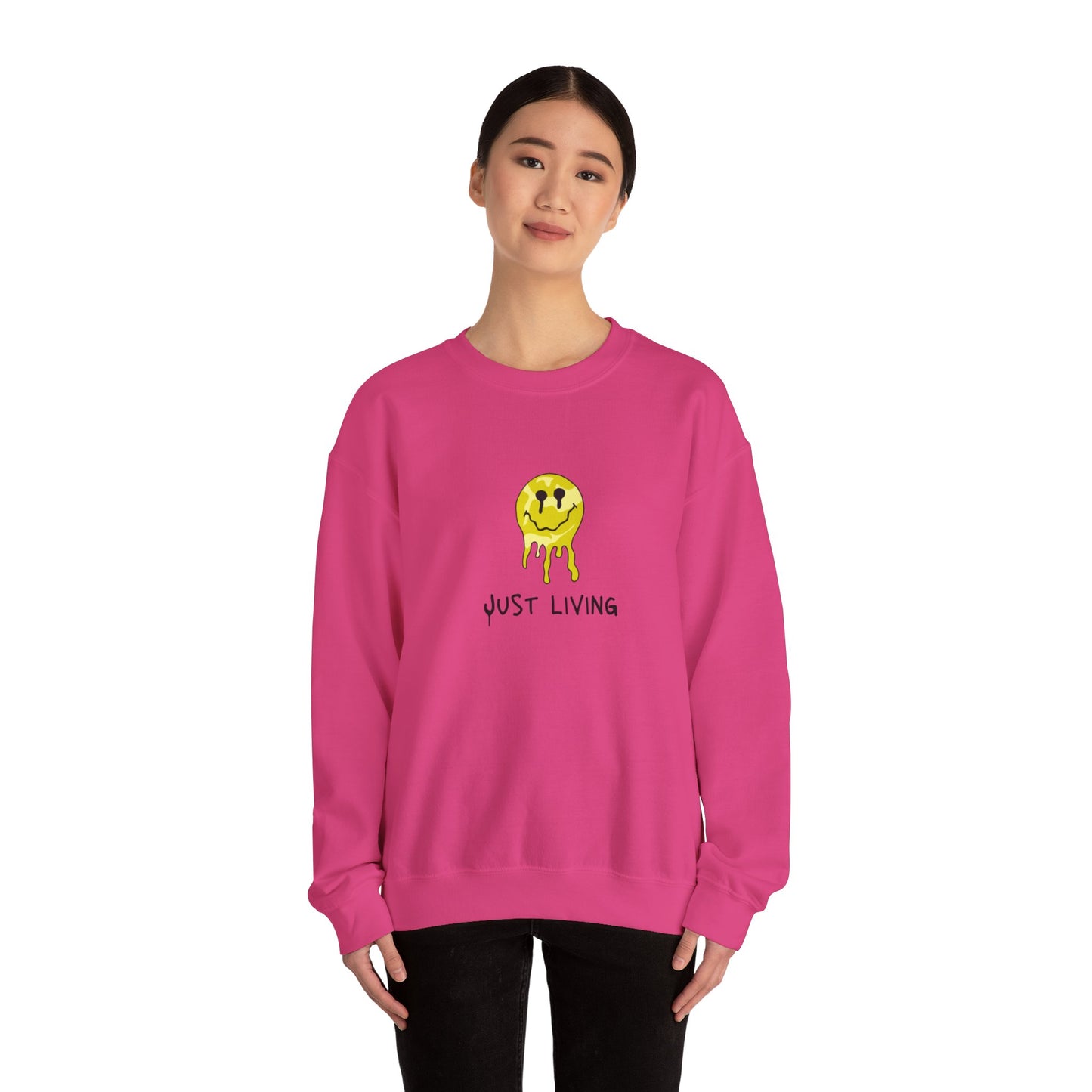 MEN and WOMEN CUTE Just Living Heavy Blend Crewneck Sweatshirt