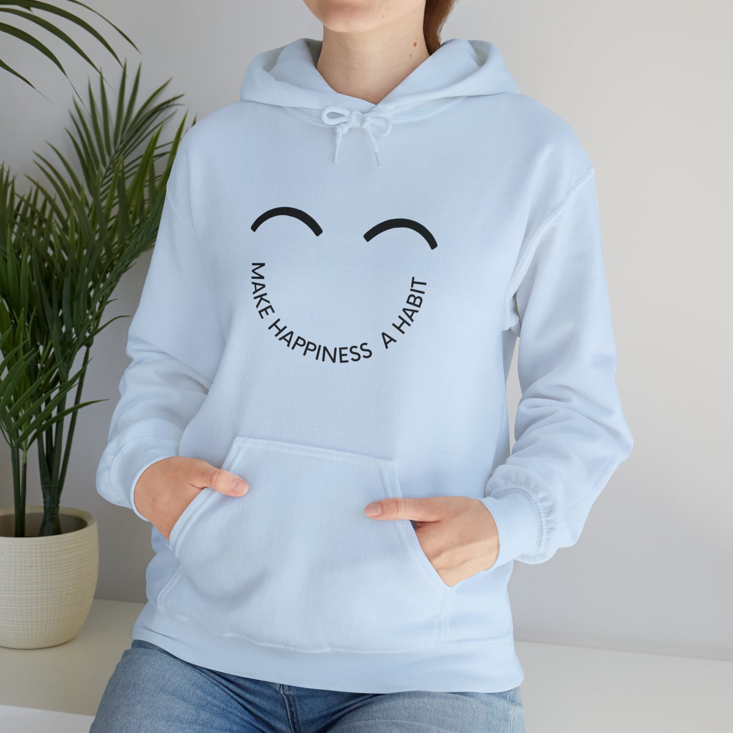 Make happiness a habit Heavy Blend™ Hooded Sweatshirt for men and women