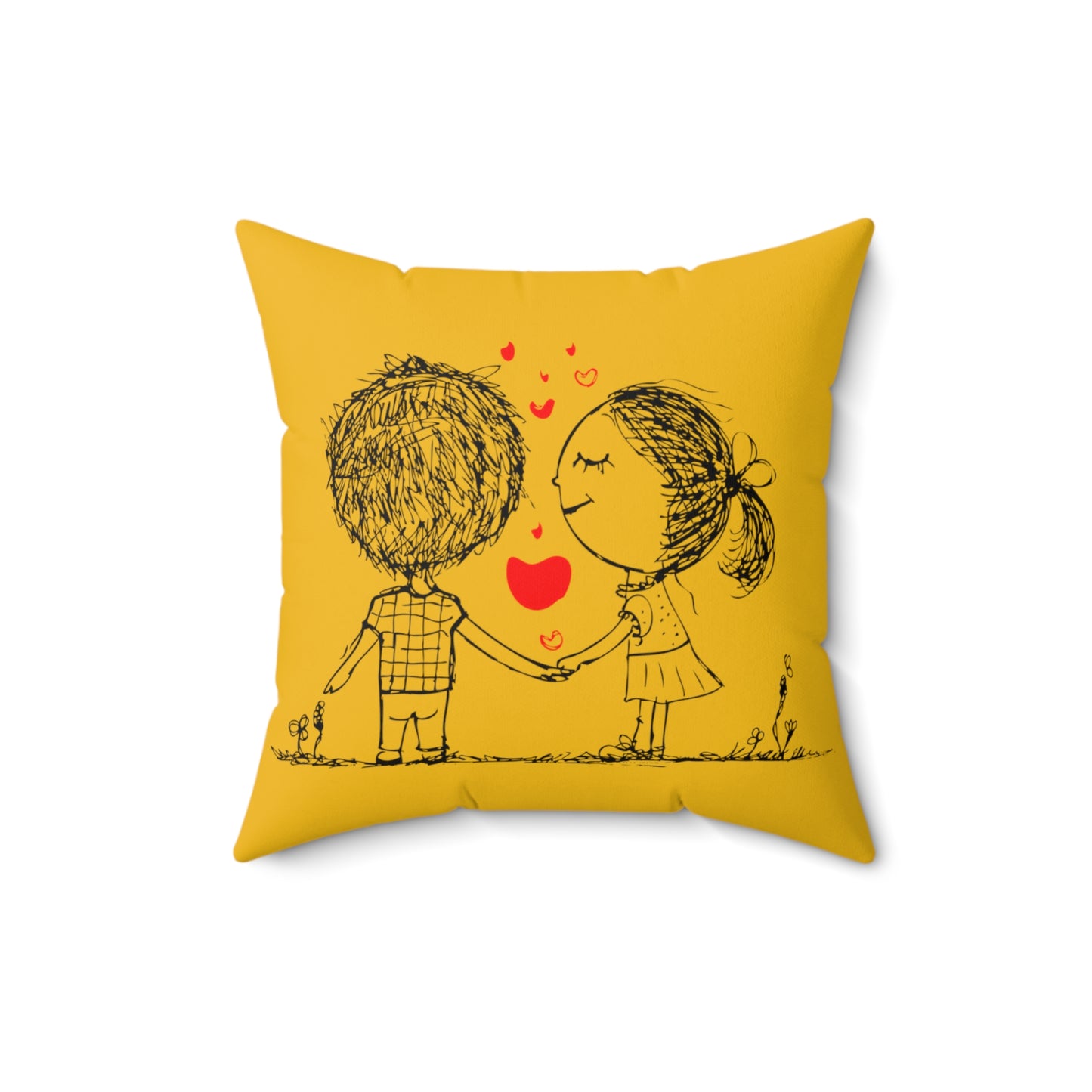 Beautiful and cute love couple Square Pillow