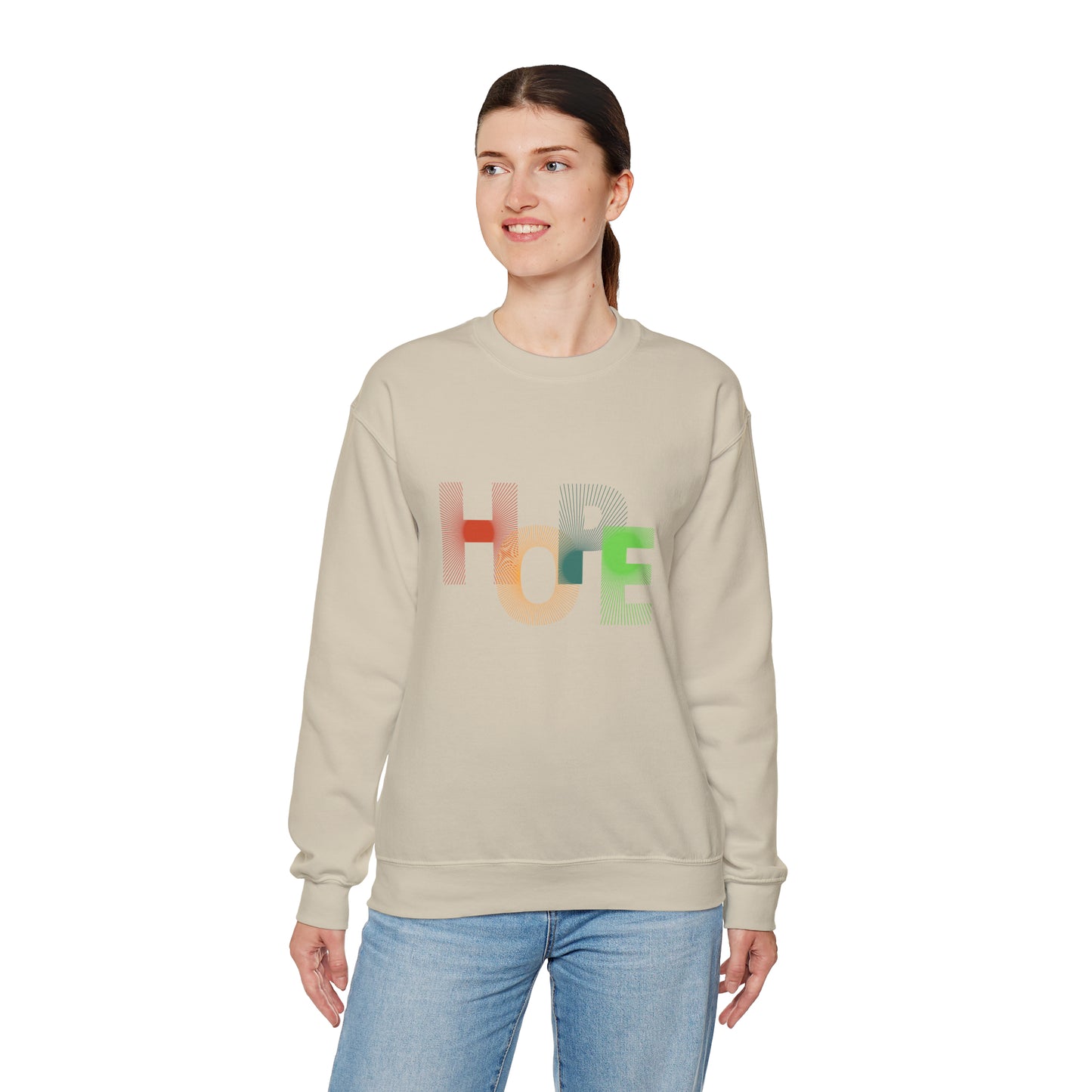 Beautiful and Colourful HOPE Heavy Blend™ Crewneck Sweatshirt for men and women