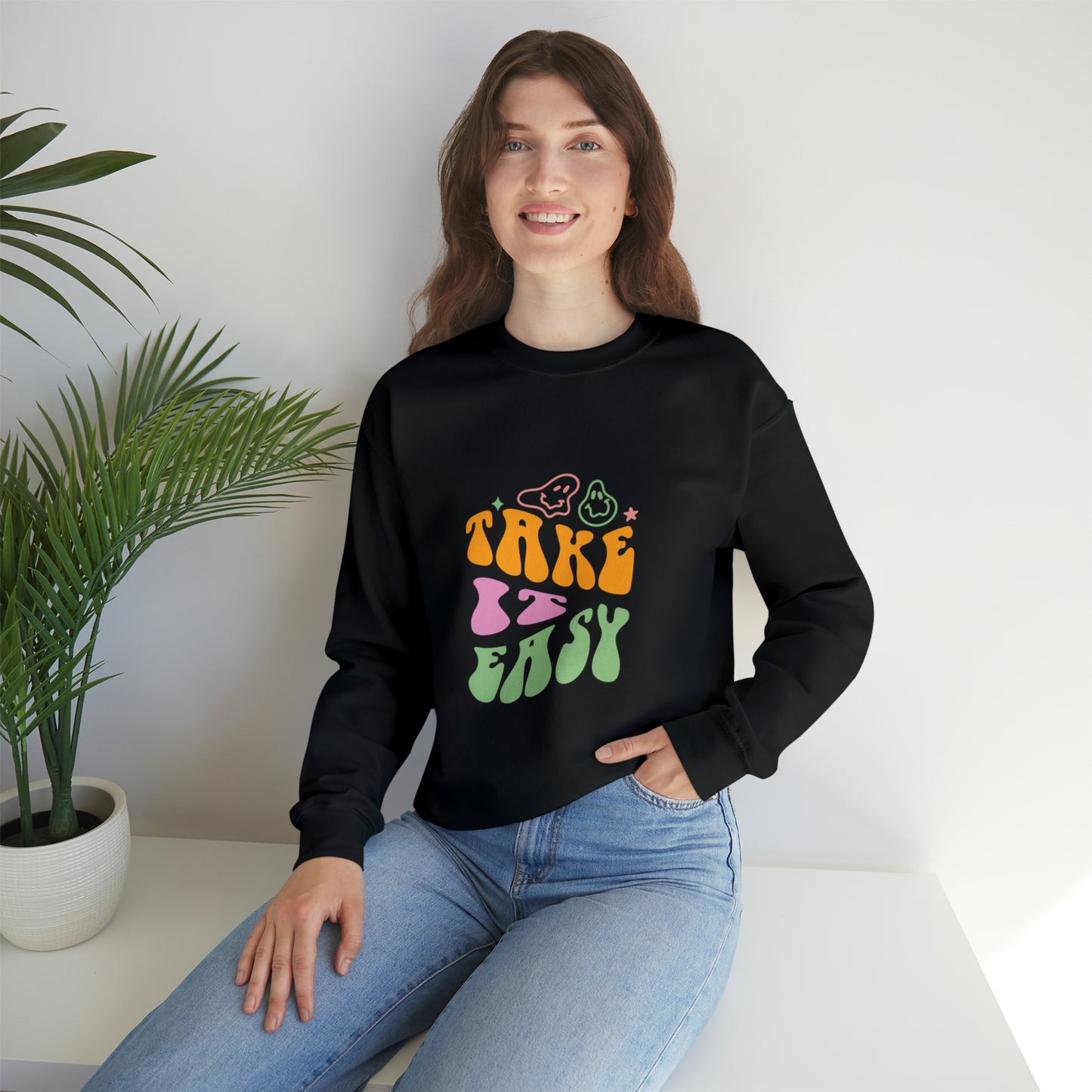 Take it easy colourful men and women Heavy Blend™ Crewneck Sweatshirt