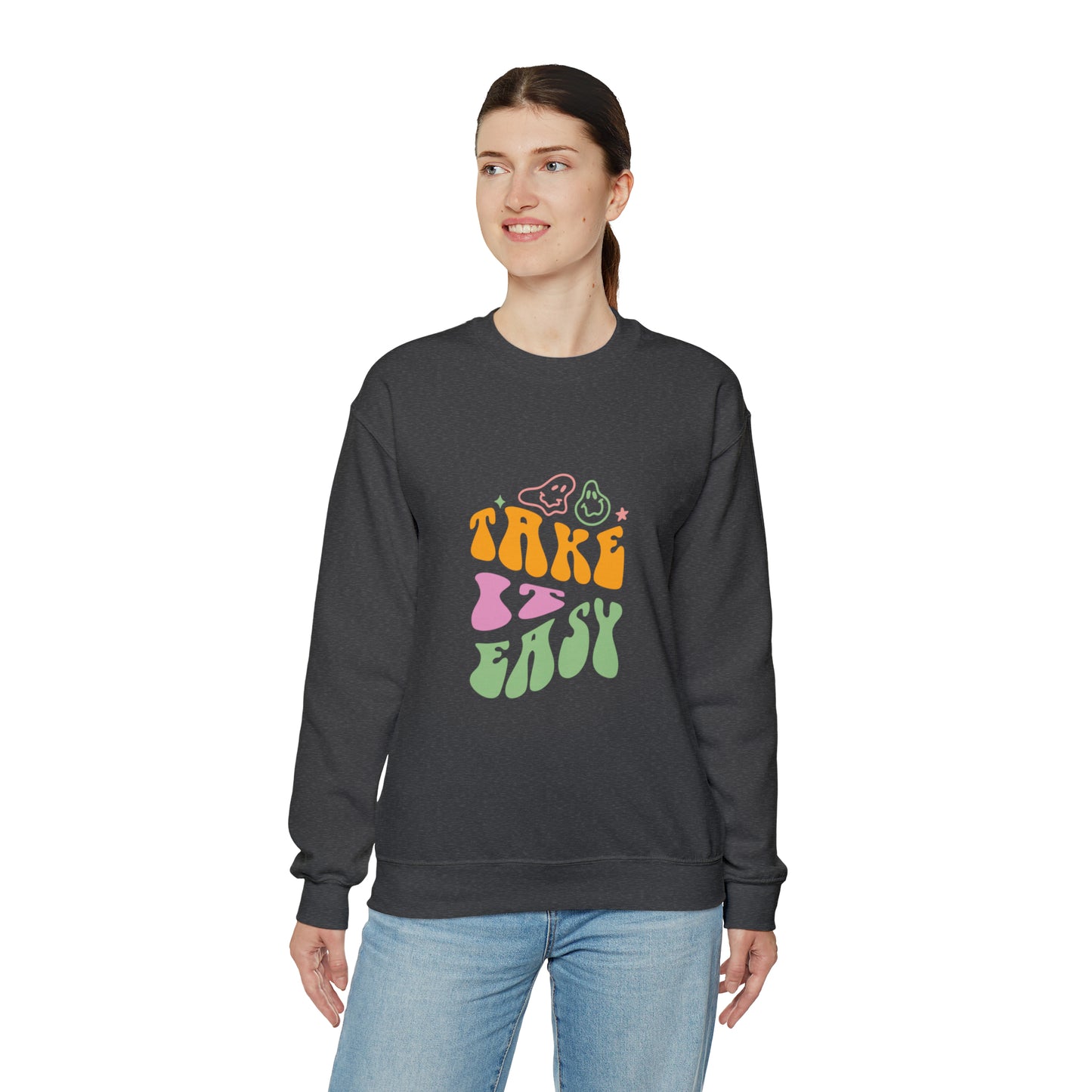 Take it easy colourful men and women Heavy Blend™ Crewneck Sweatshirt