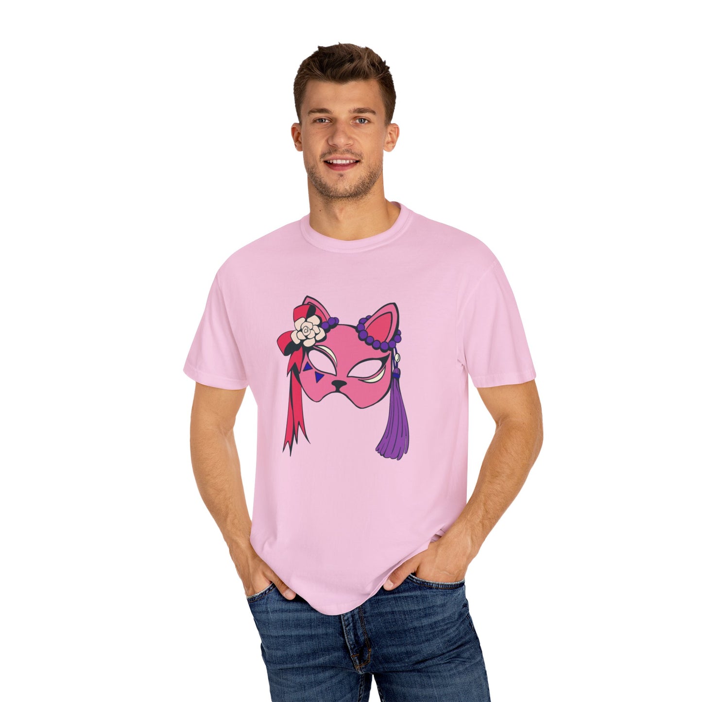 Beautiful cat mask artwork T-shirt for women