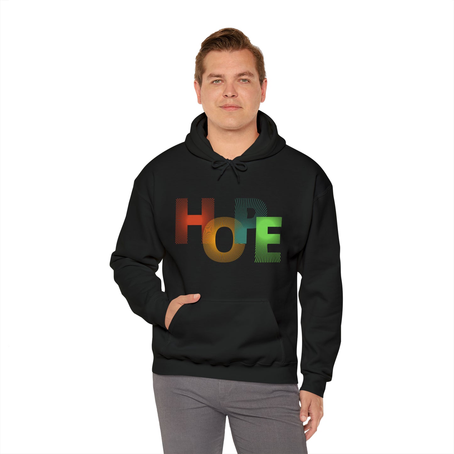 Beautiful and colourful HOPE Heavy Blend™ Hooded Sweatshirt for men and women