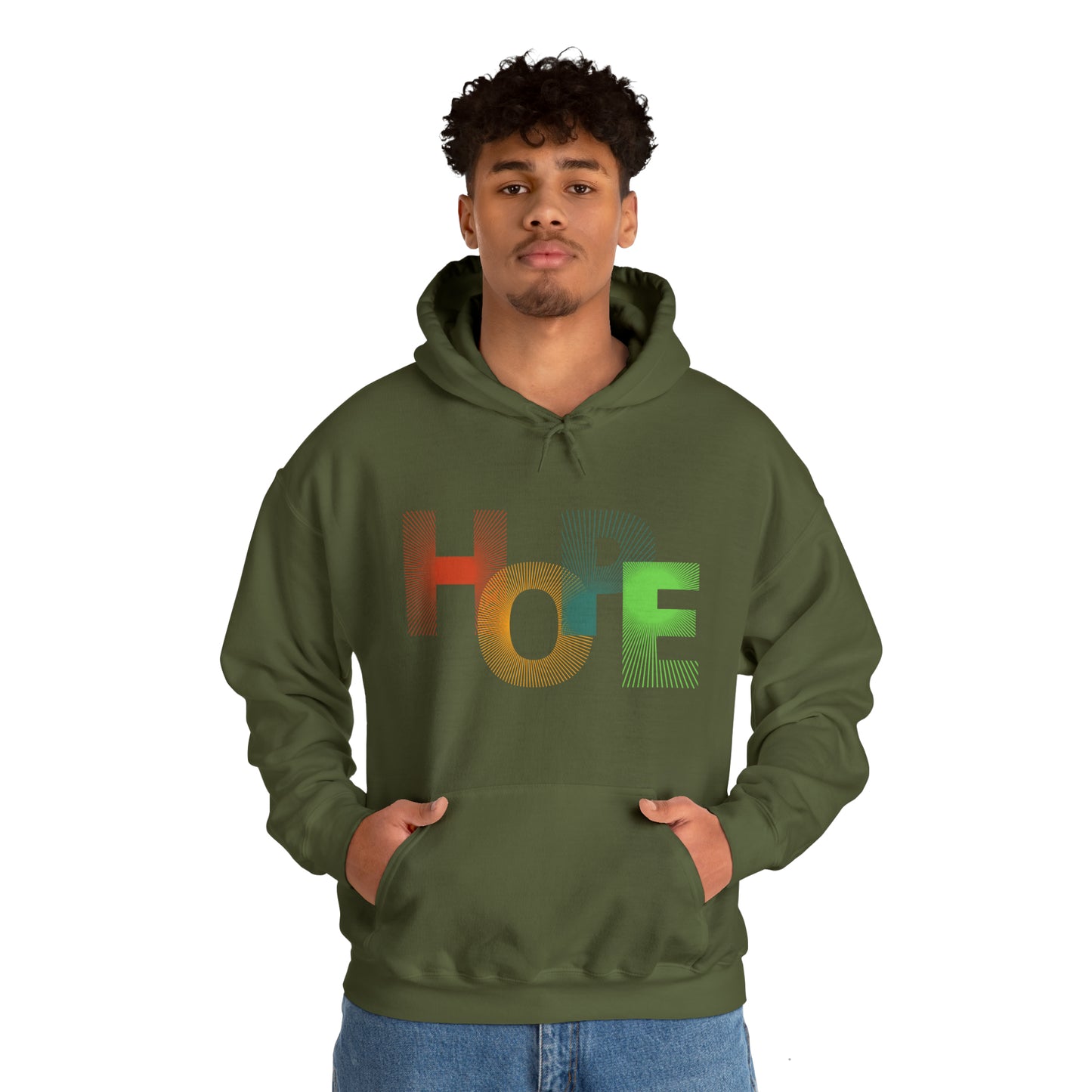 Beautiful and colourful HOPE Heavy Blend™ Hooded Sweatshirt for men and women