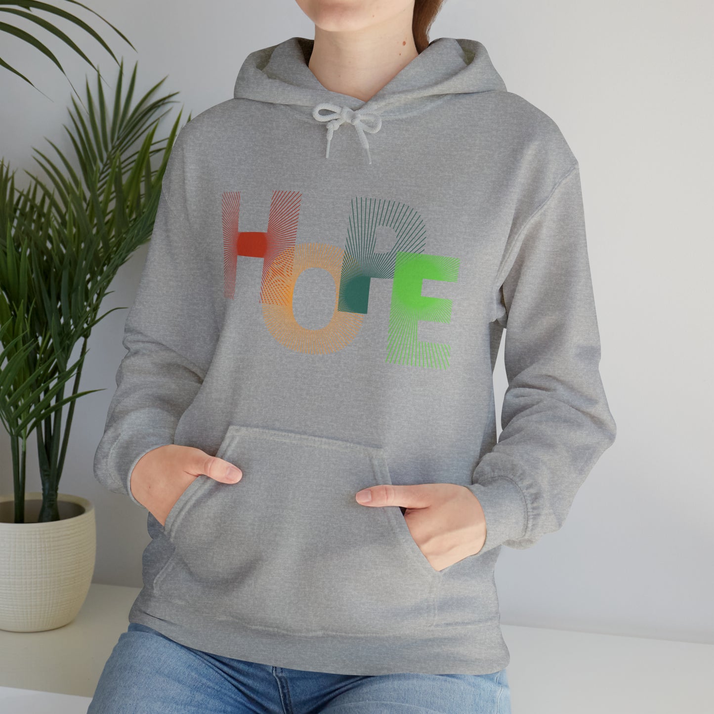 Beautiful and colourful HOPE Heavy Blend™ Hooded Sweatshirt for men and women